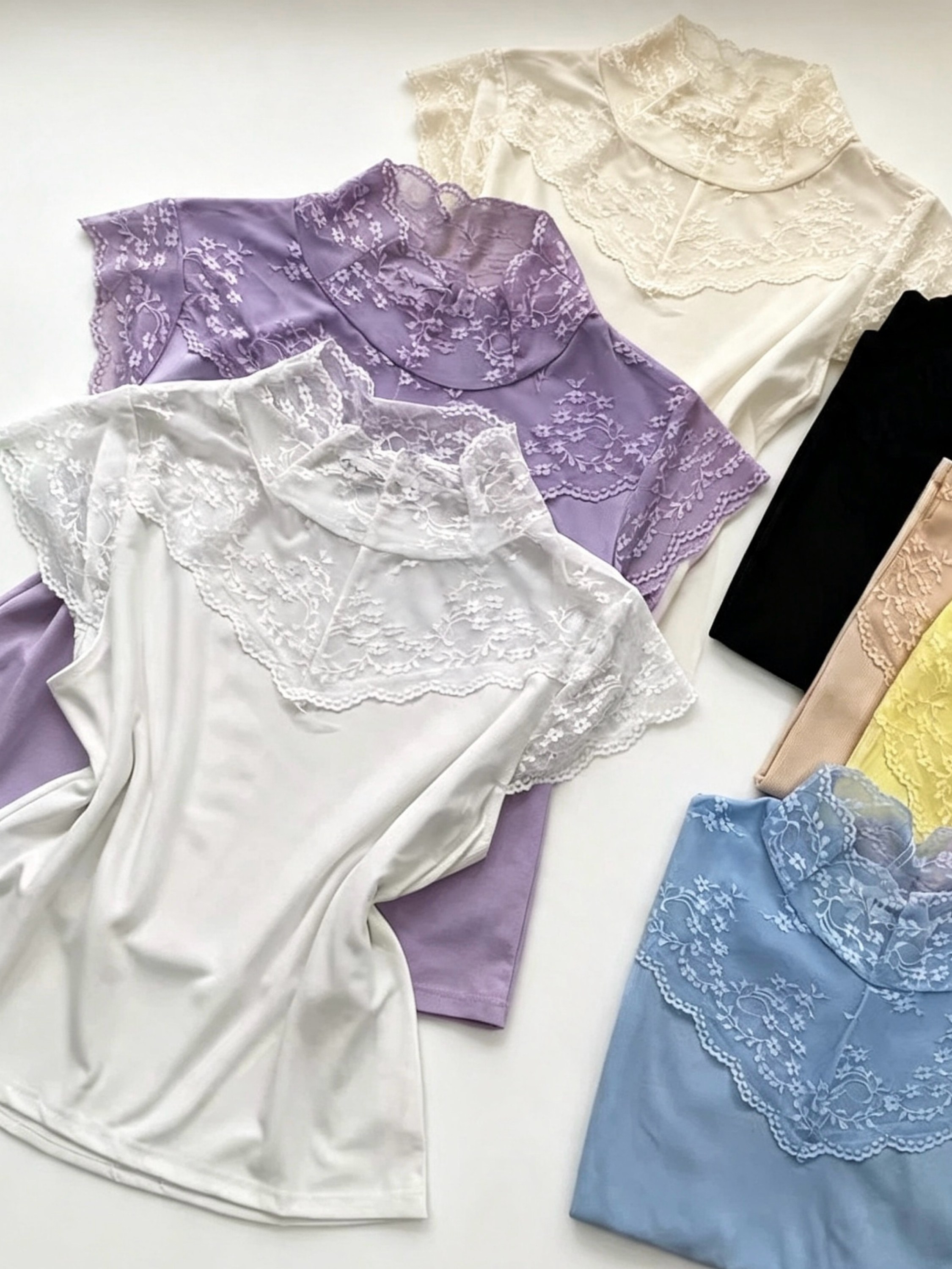 Blusa de canelado com renda importado Pedro ji