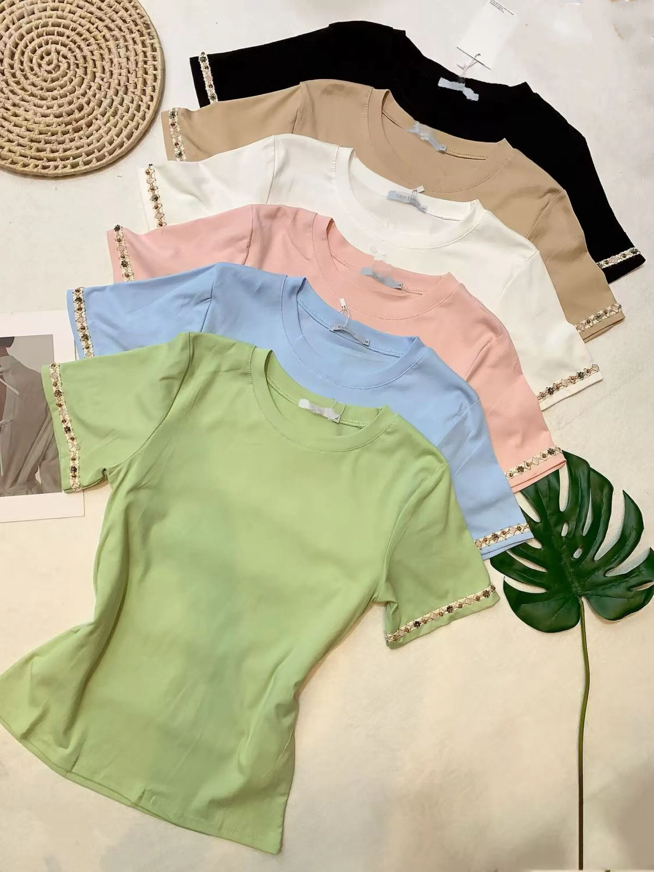 Blusa de algodão manga com bordado importado Pedro ji