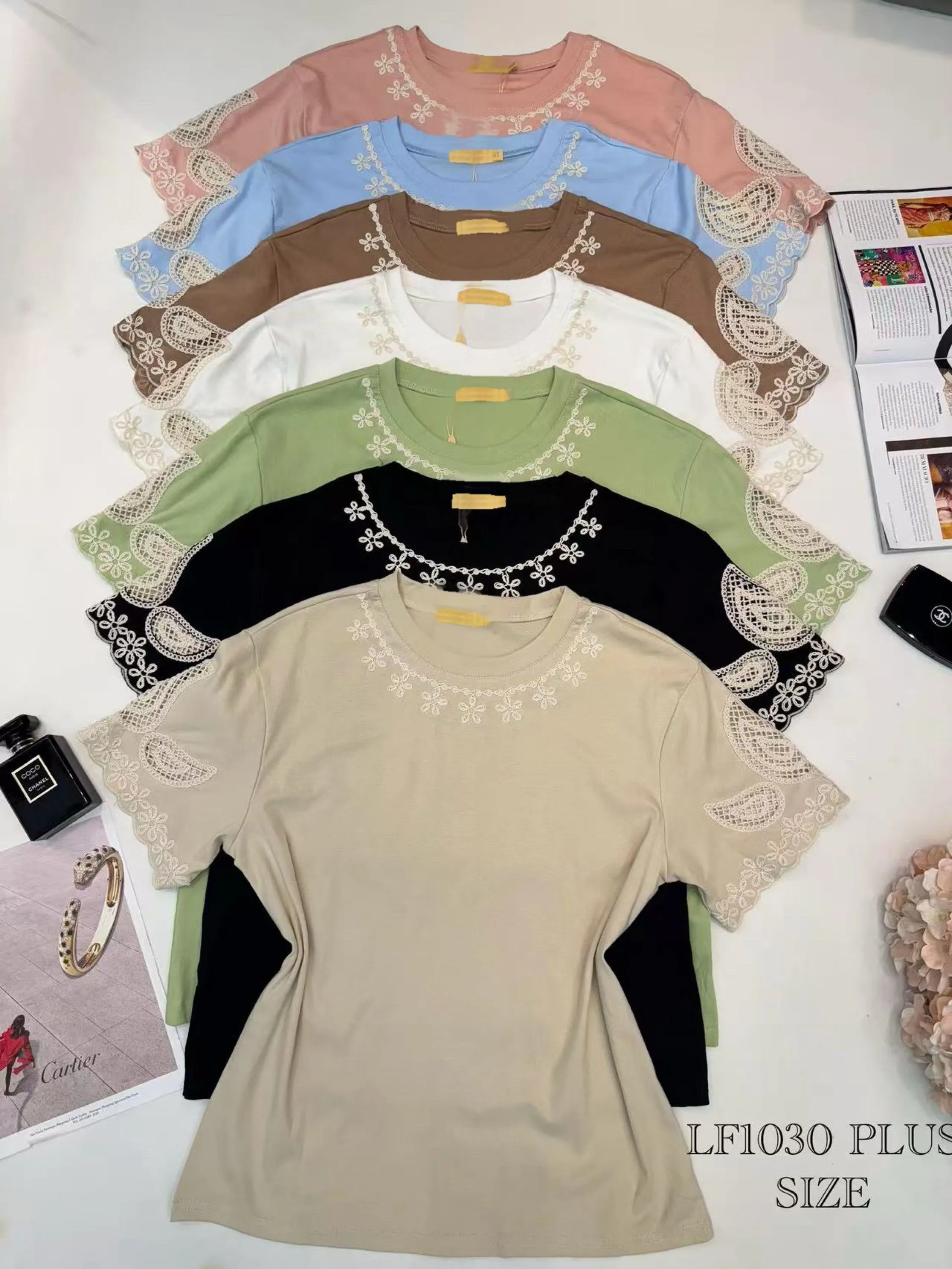 Blusa de algodão com bordado plus (G1-G3) importado pedro ji