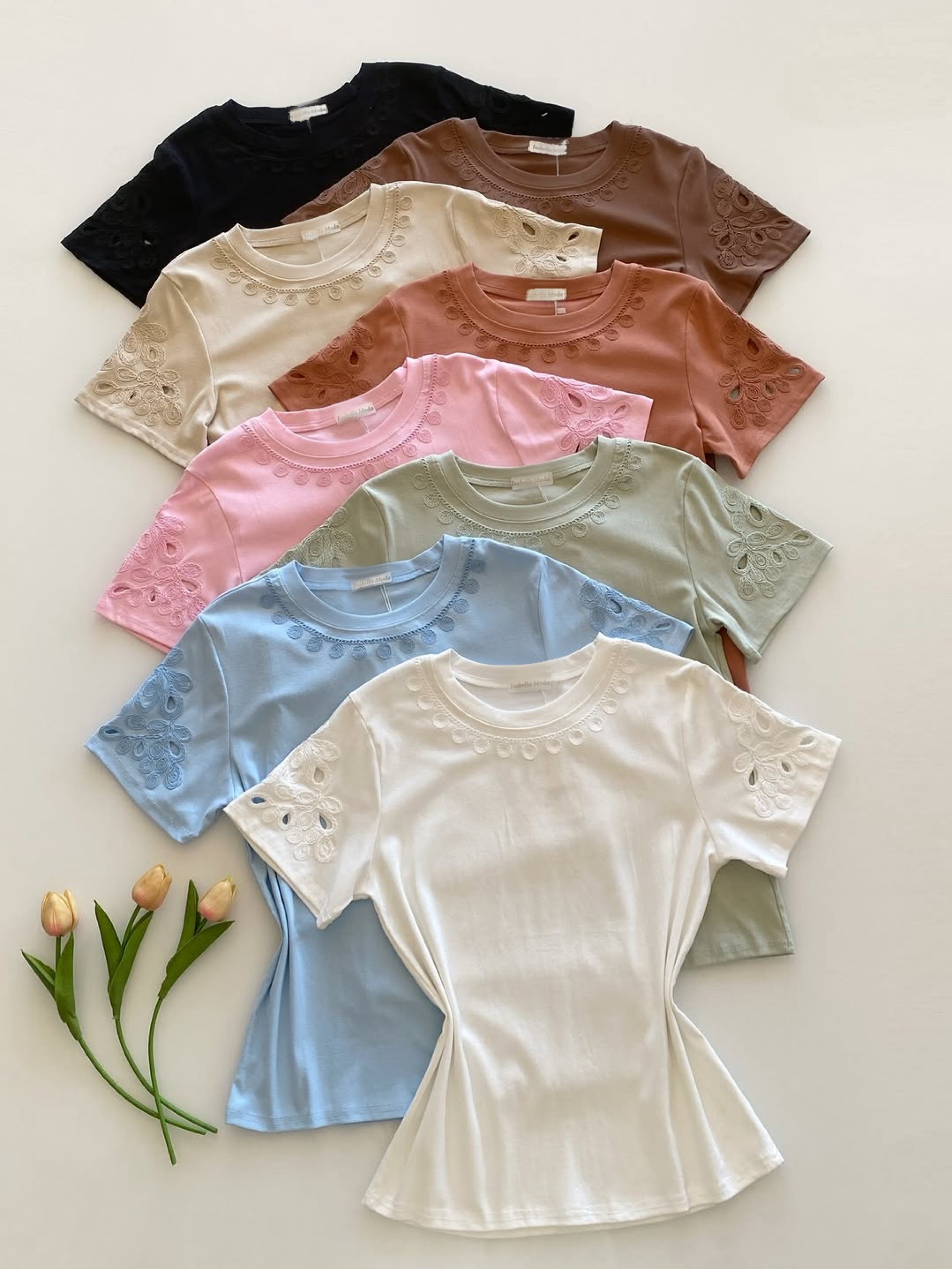 Blusa de algodão com bordado importado Pedro ji