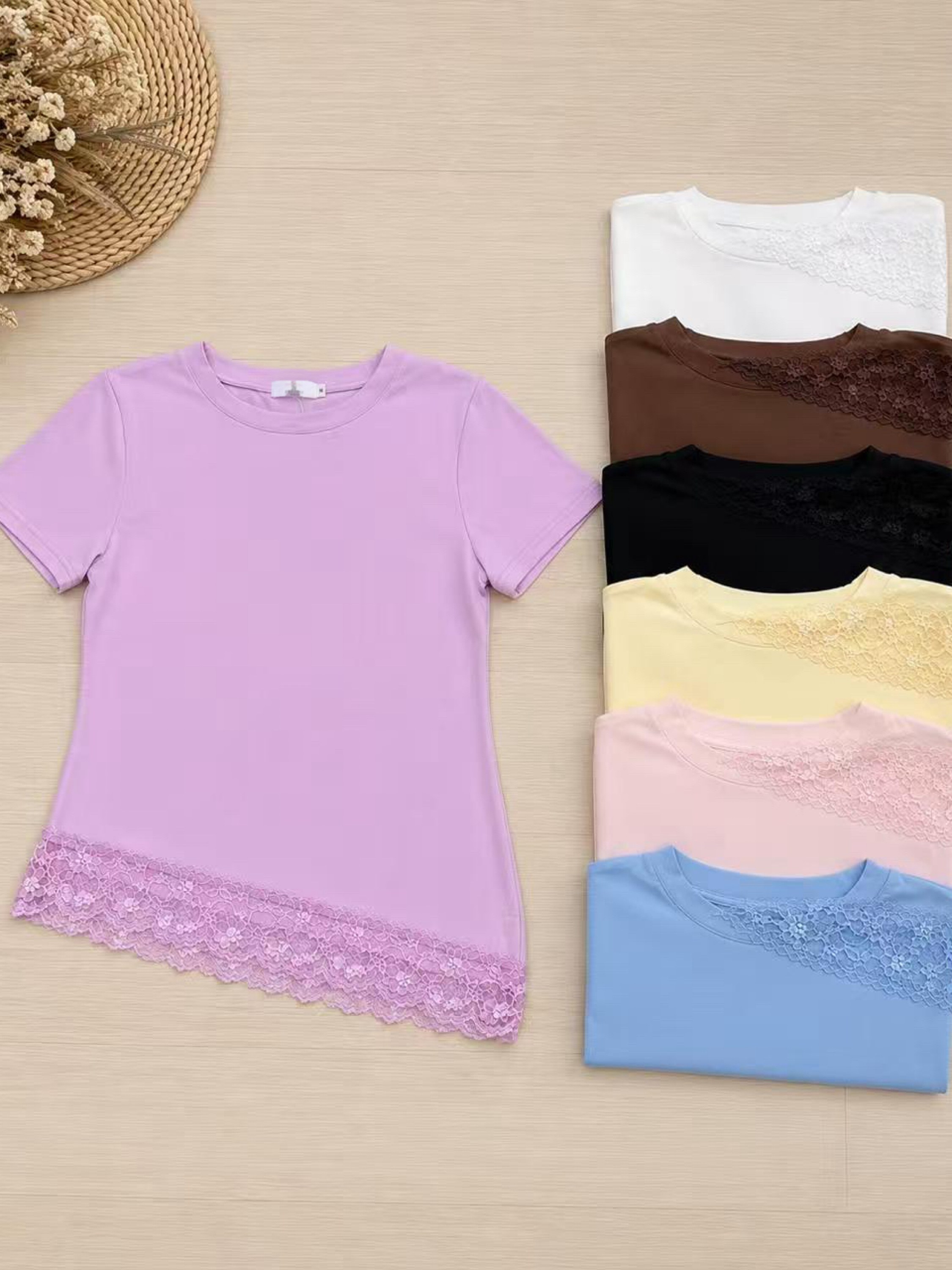 Blusa de algodão com Renda importado pedro ji