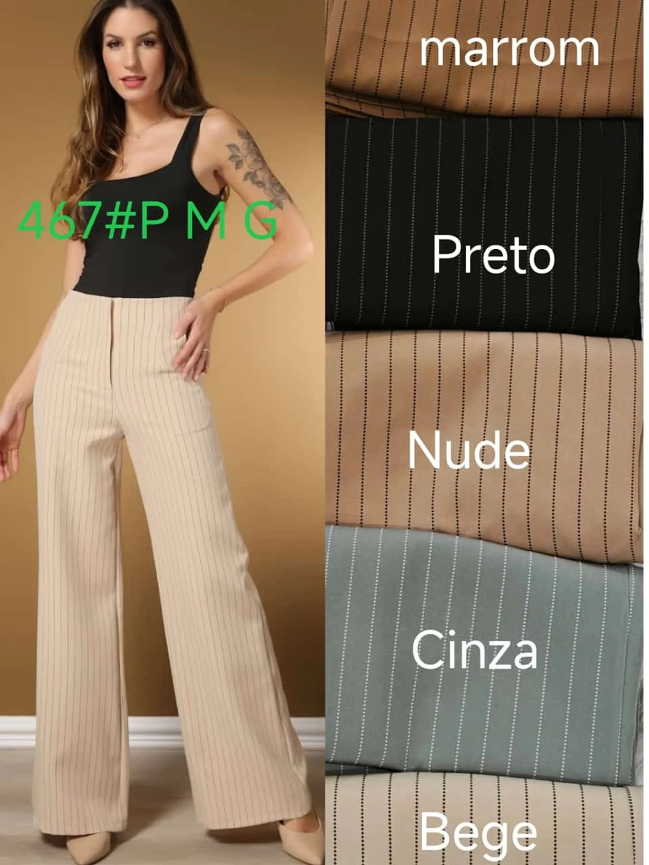 PROMOÇÃO Calça Pantalona Risca de Giz