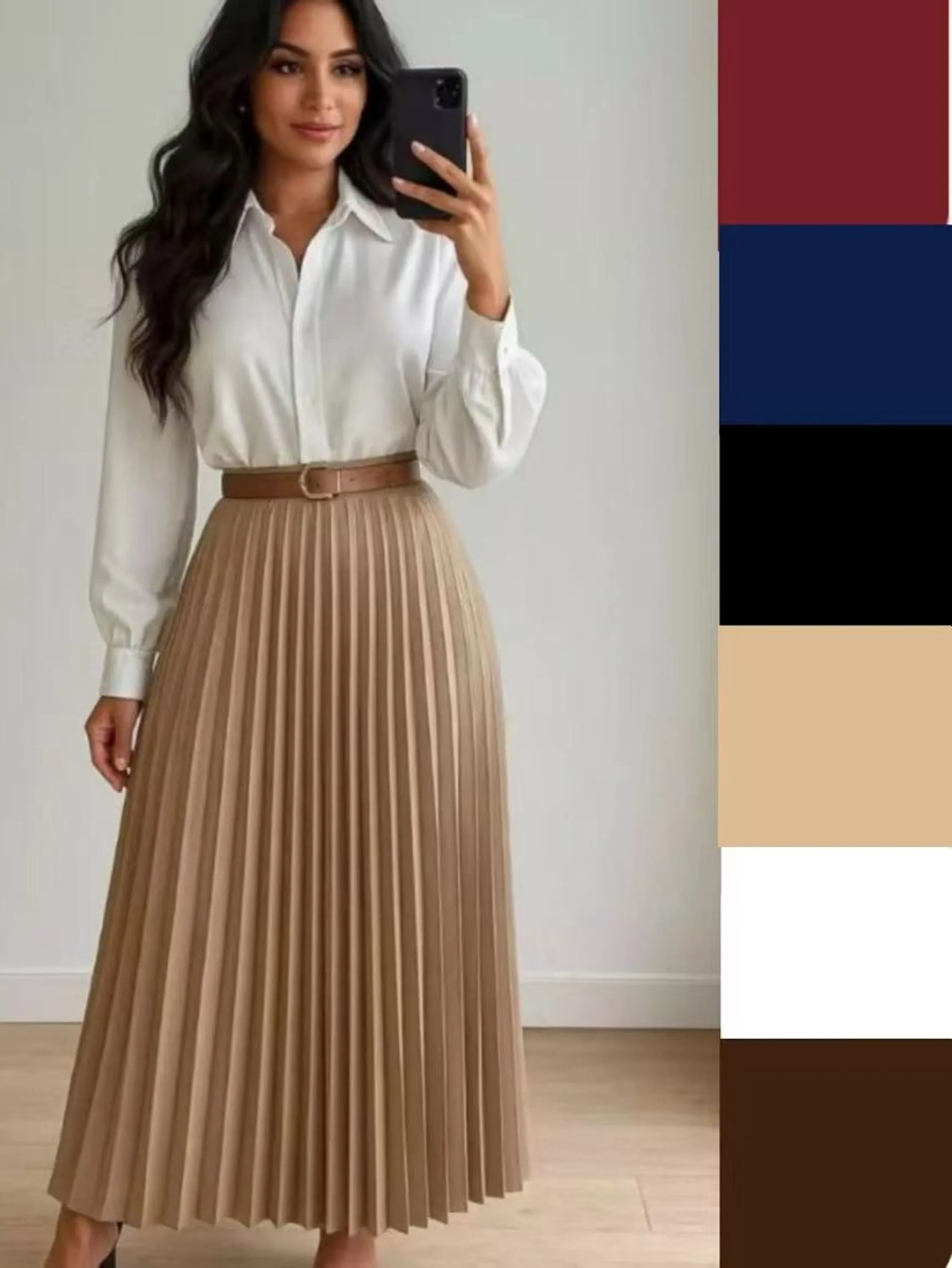 Saia longa plissada Twil  - feminina