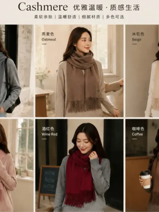Lenço Feminino Liso Longo 70x180cm Inverno
