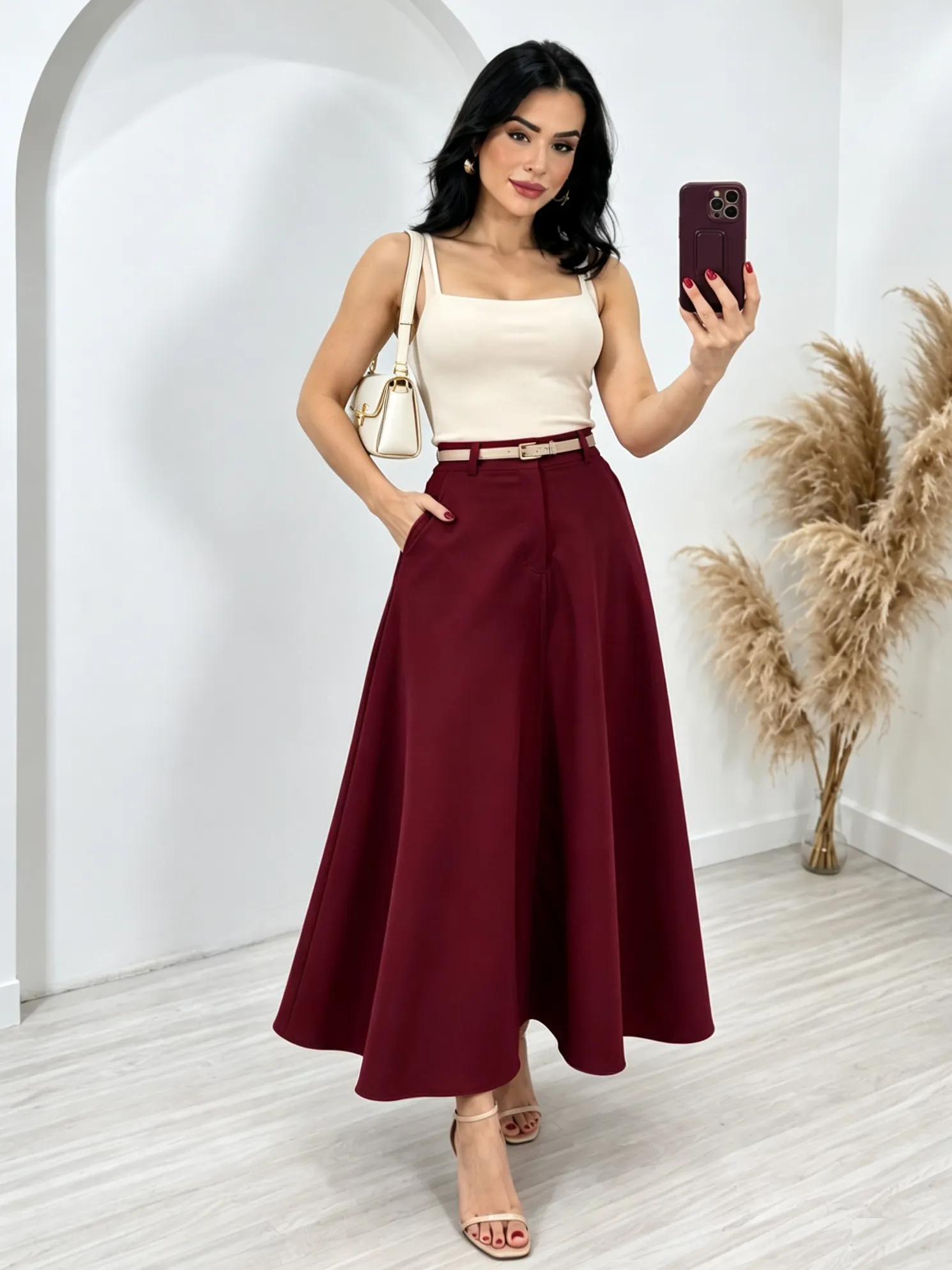 Saia Longa Alfaiataria Premium Fenda Frontal