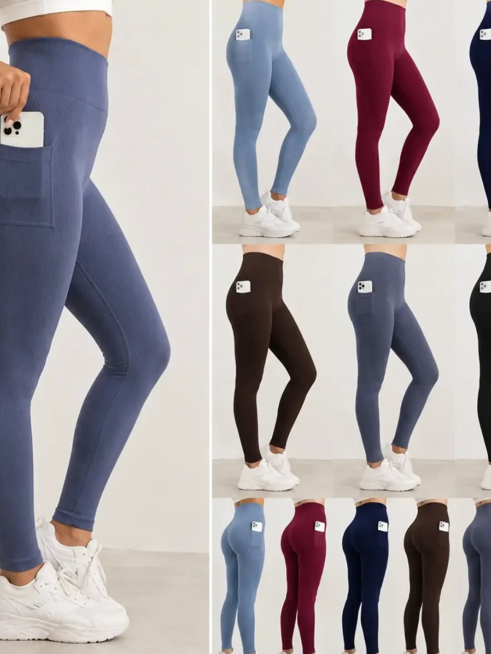 Legging Canelada Com Bolso P/M G/GG #26191 Academia
