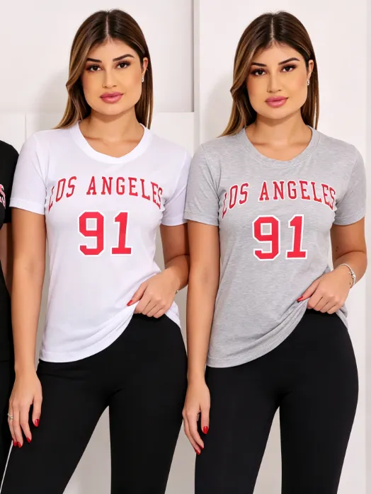 Tshirt Los Angeles Viscolaycra Tamanho Unico Veste 36-42