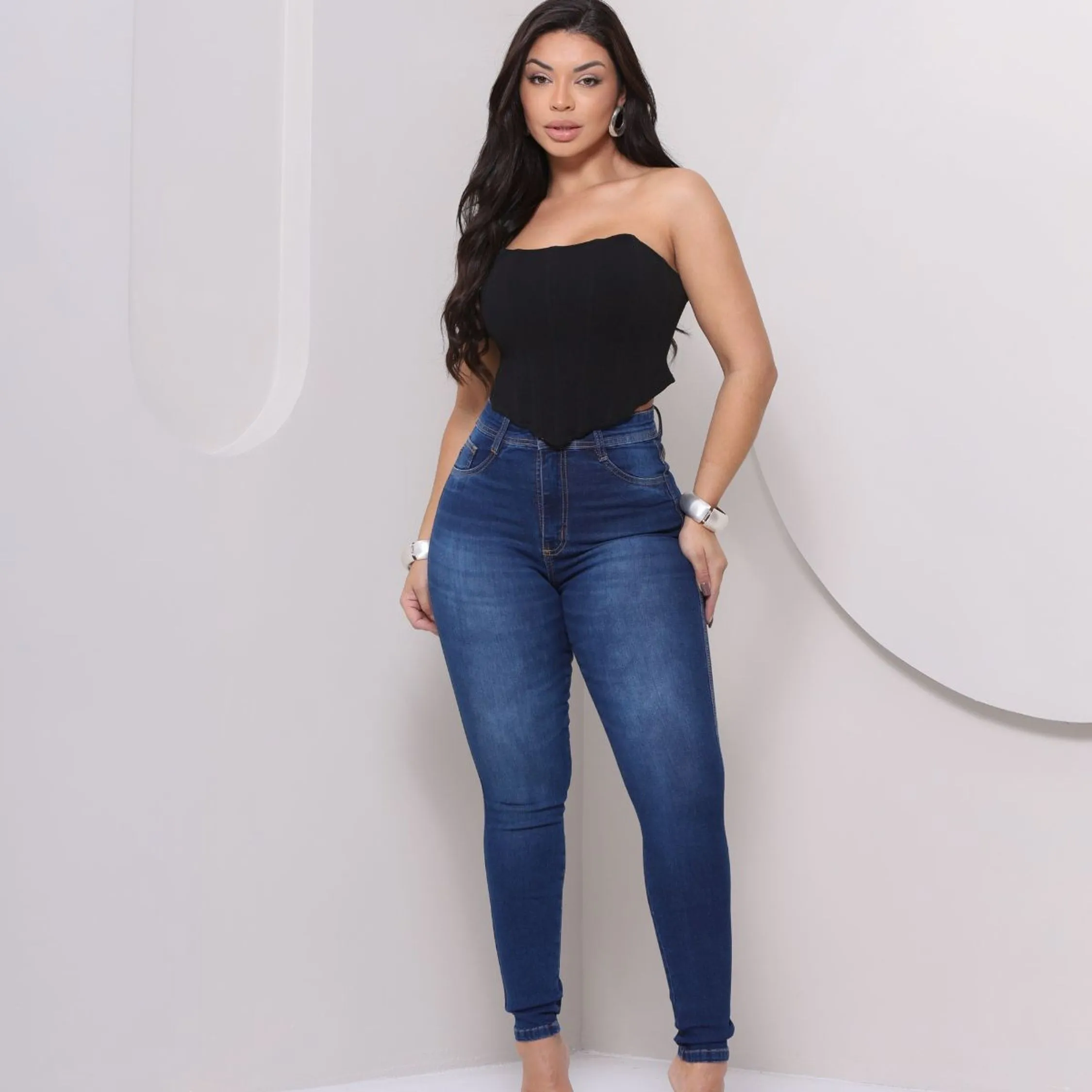 Calça Jeans Feminina com Lycra  Linha Premium 2128