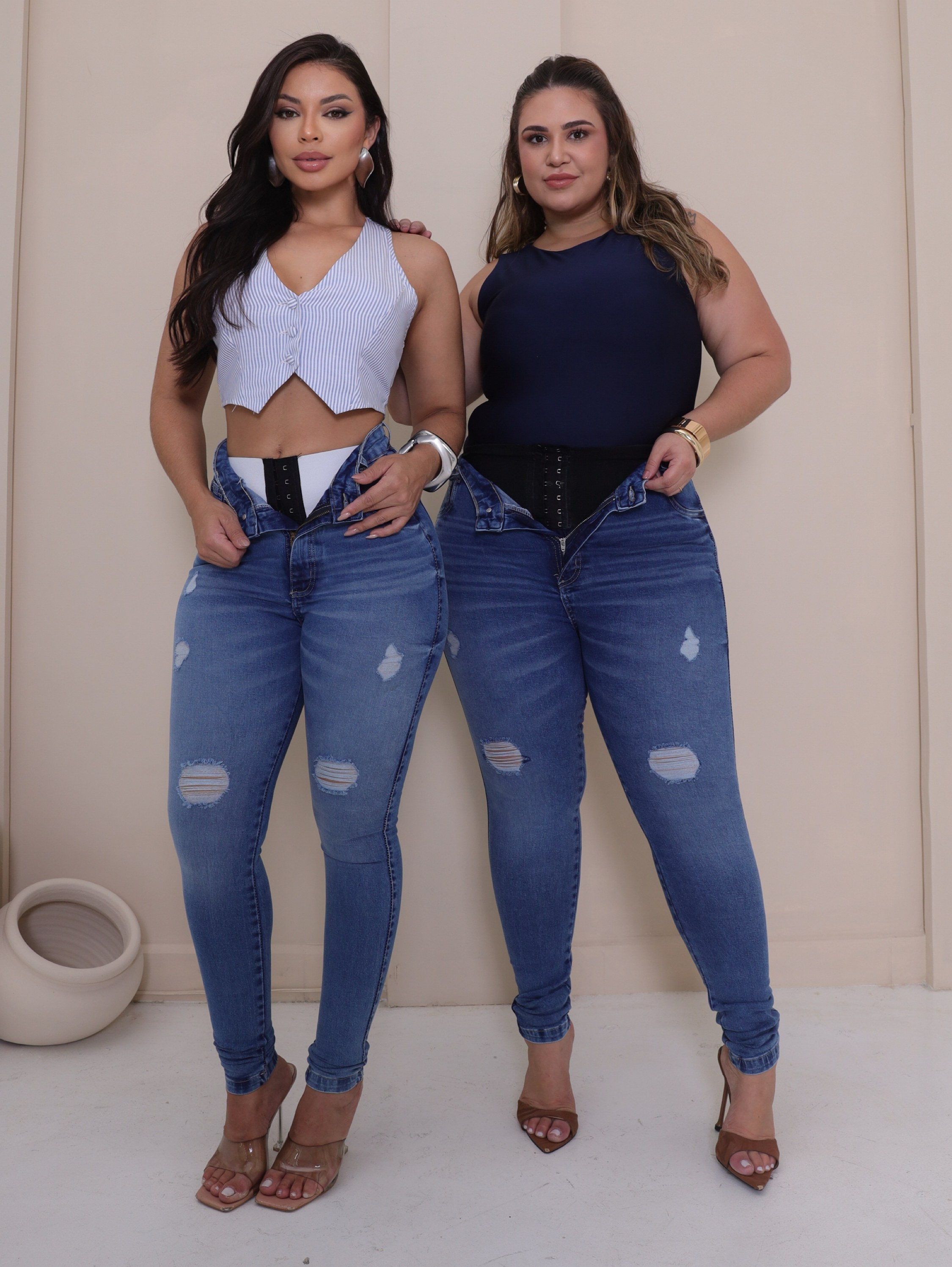 Calça Jeans Feminina Lipo Shape Skinny com Elastano Premium 2293