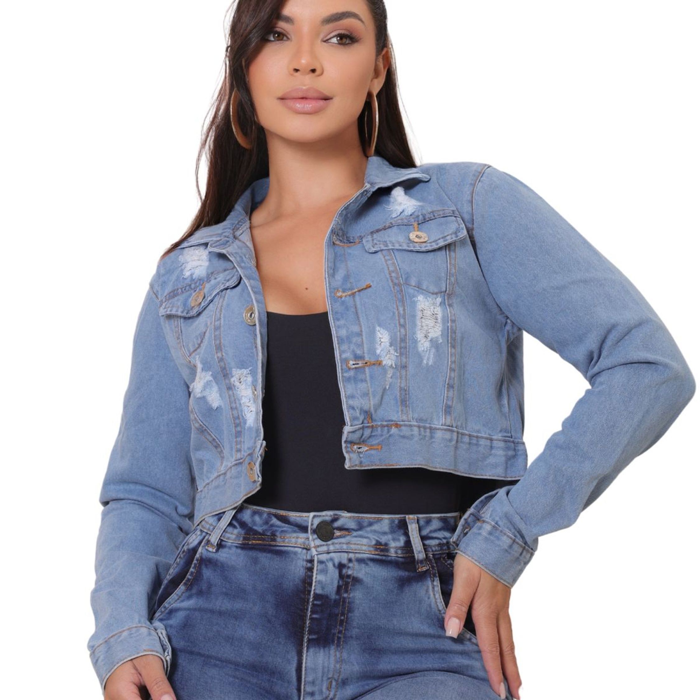 Jaqueta Jeans Feminina Sem Elastano Premium 8012