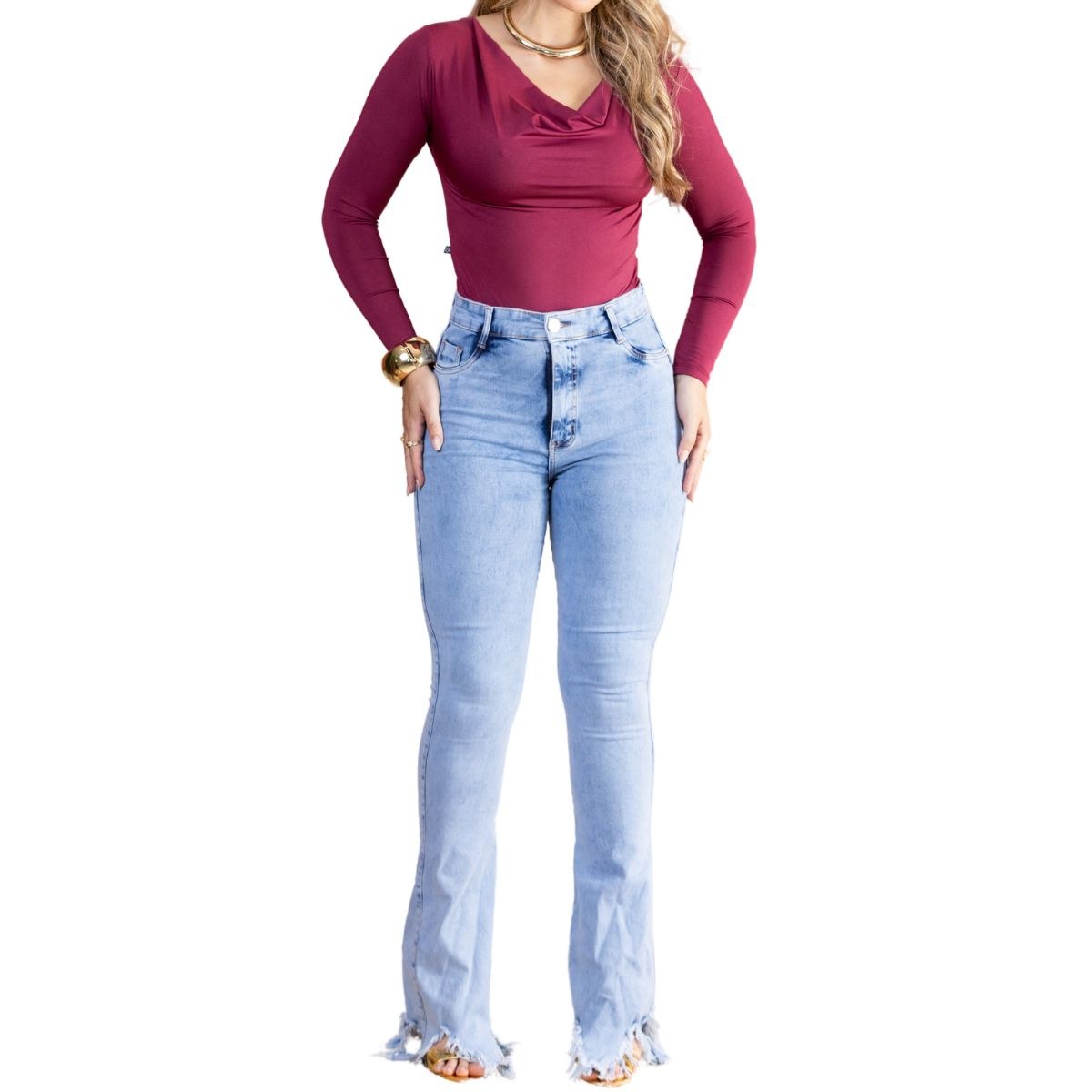 Calça Flare Jeans Com Elastano Premium 2298