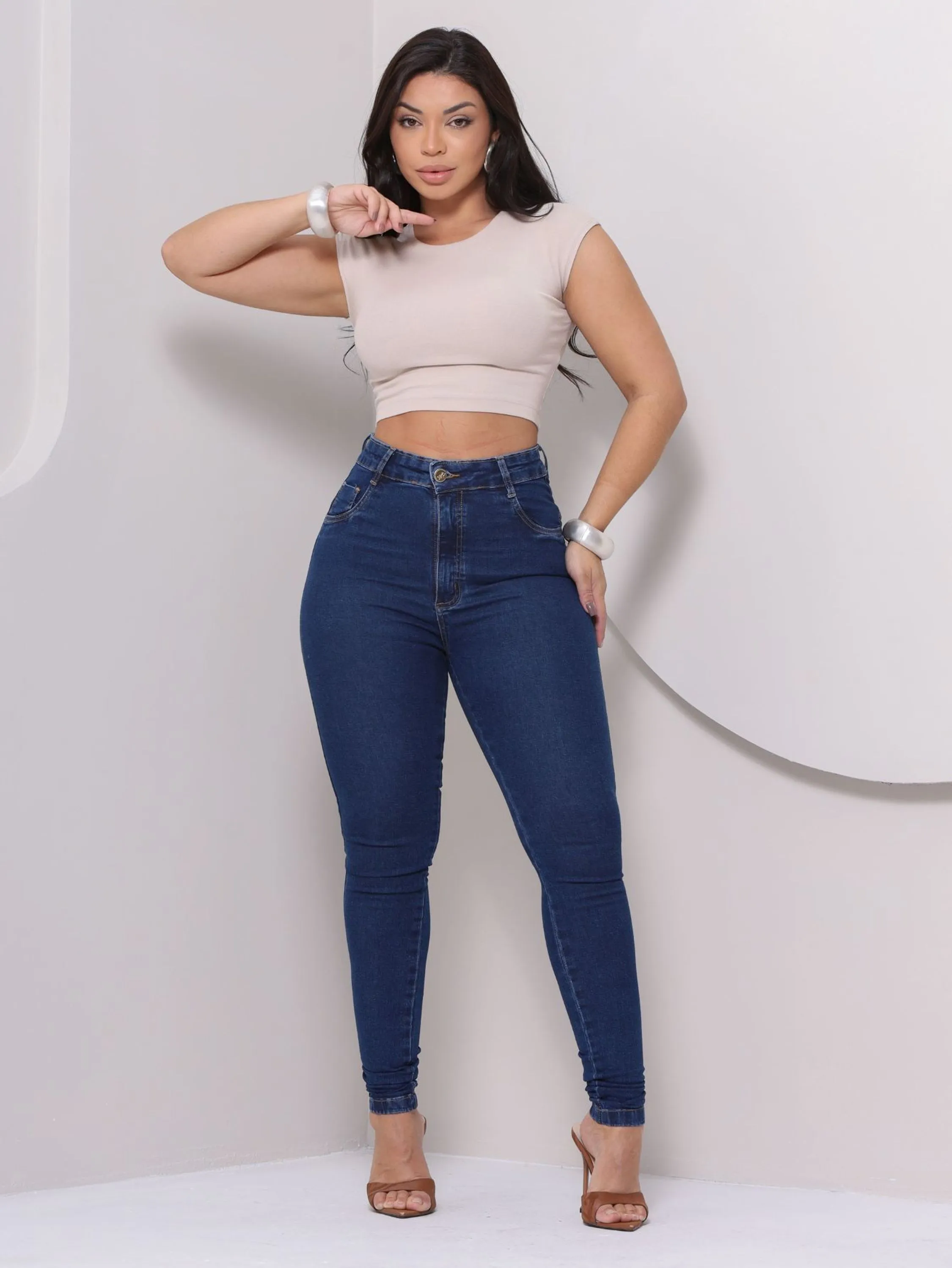 Calça Jeans Feminina  Skinny Com Elastano 2213