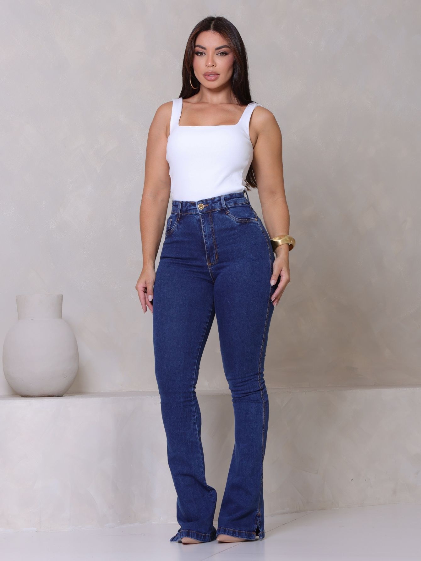 Calça Flare Jeans Com Elastano Premium 2301
