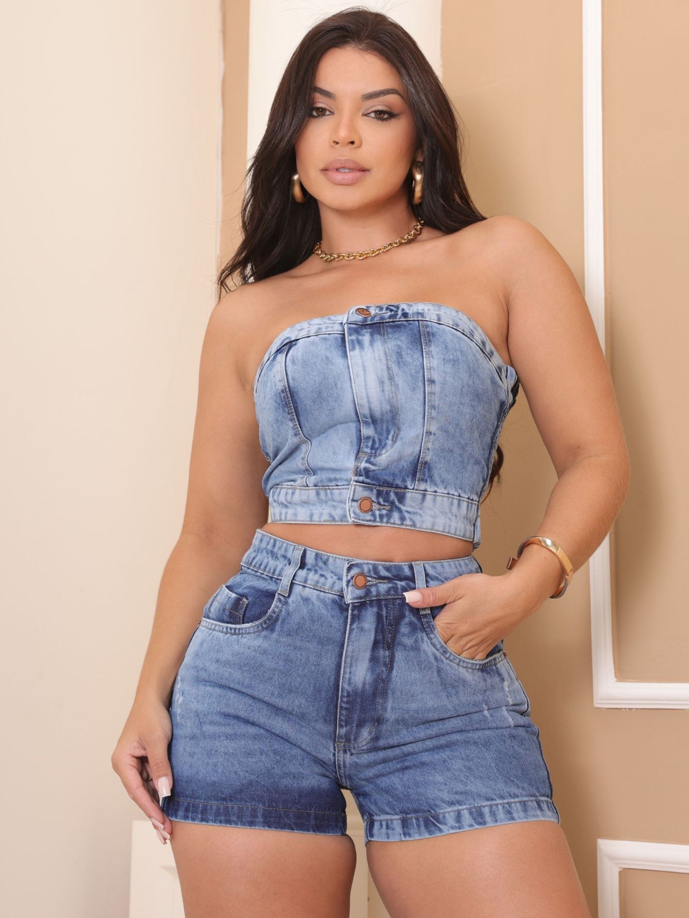 Short Jeans Feminino Sem Elastano Premium 5105