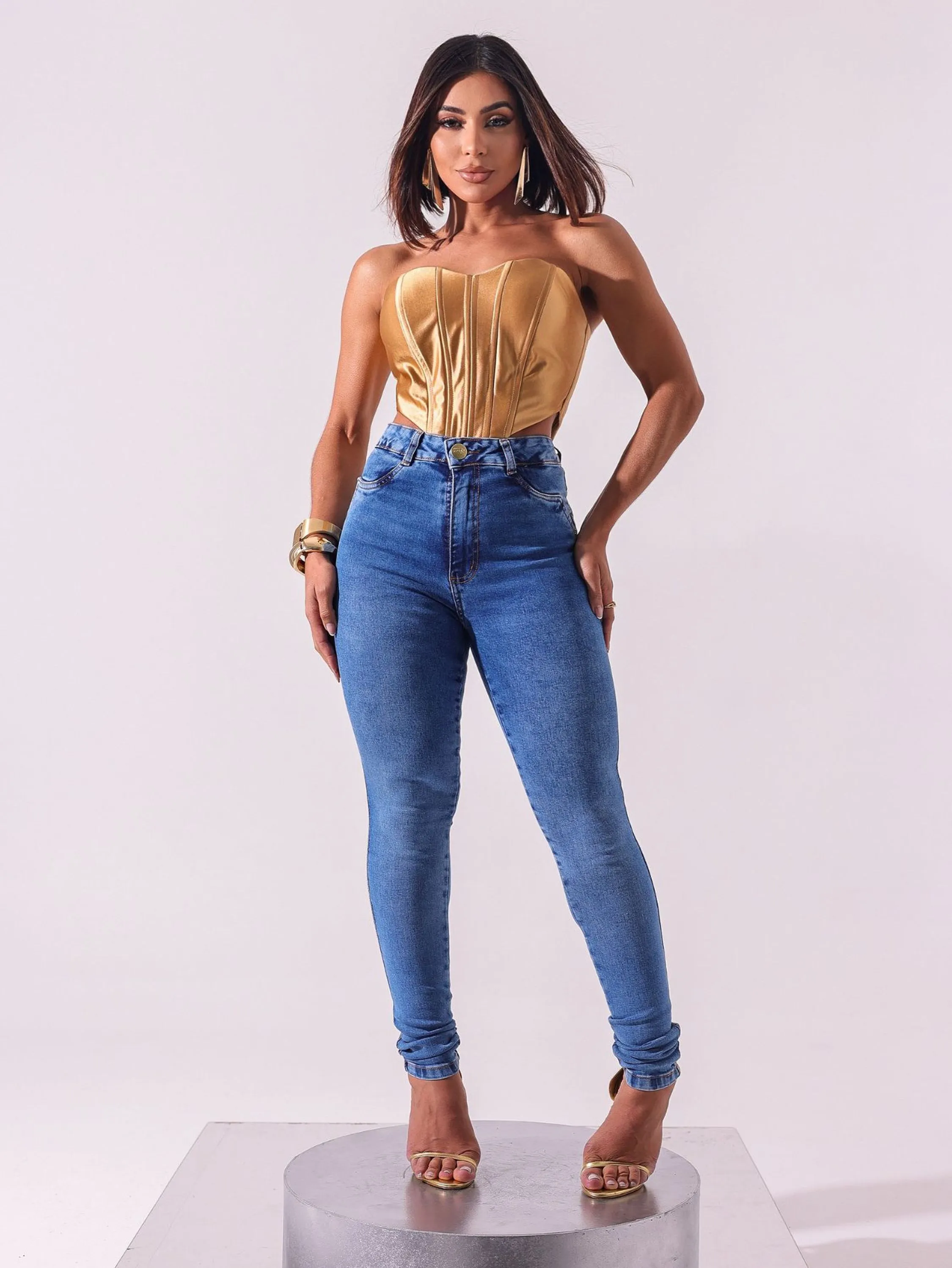 Calça Jeans Feminina  Skinny Com Elastano 2214