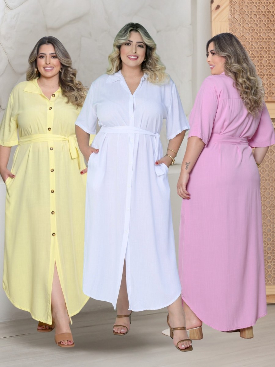 Vestido Chemise Longo Plus Size Elegante e Versatilidade