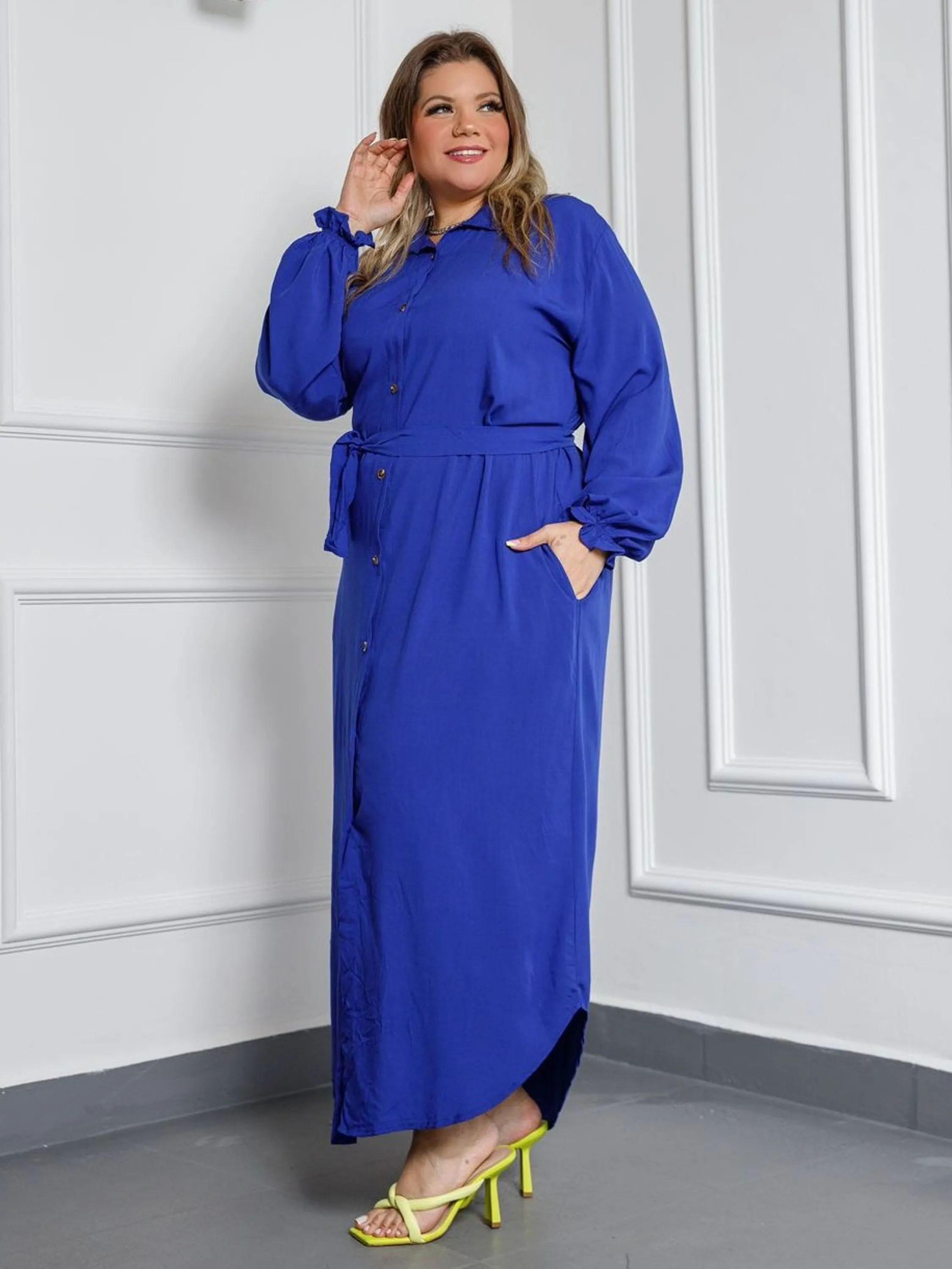 Vestido  longo chamise plus size