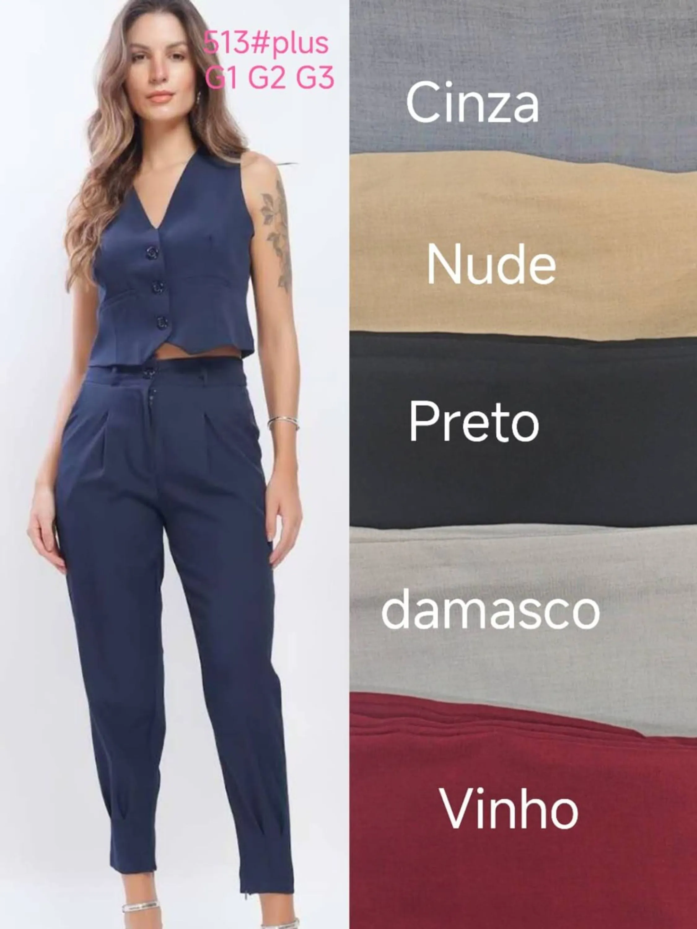 Conjunto Twil Calça e colete Plusize