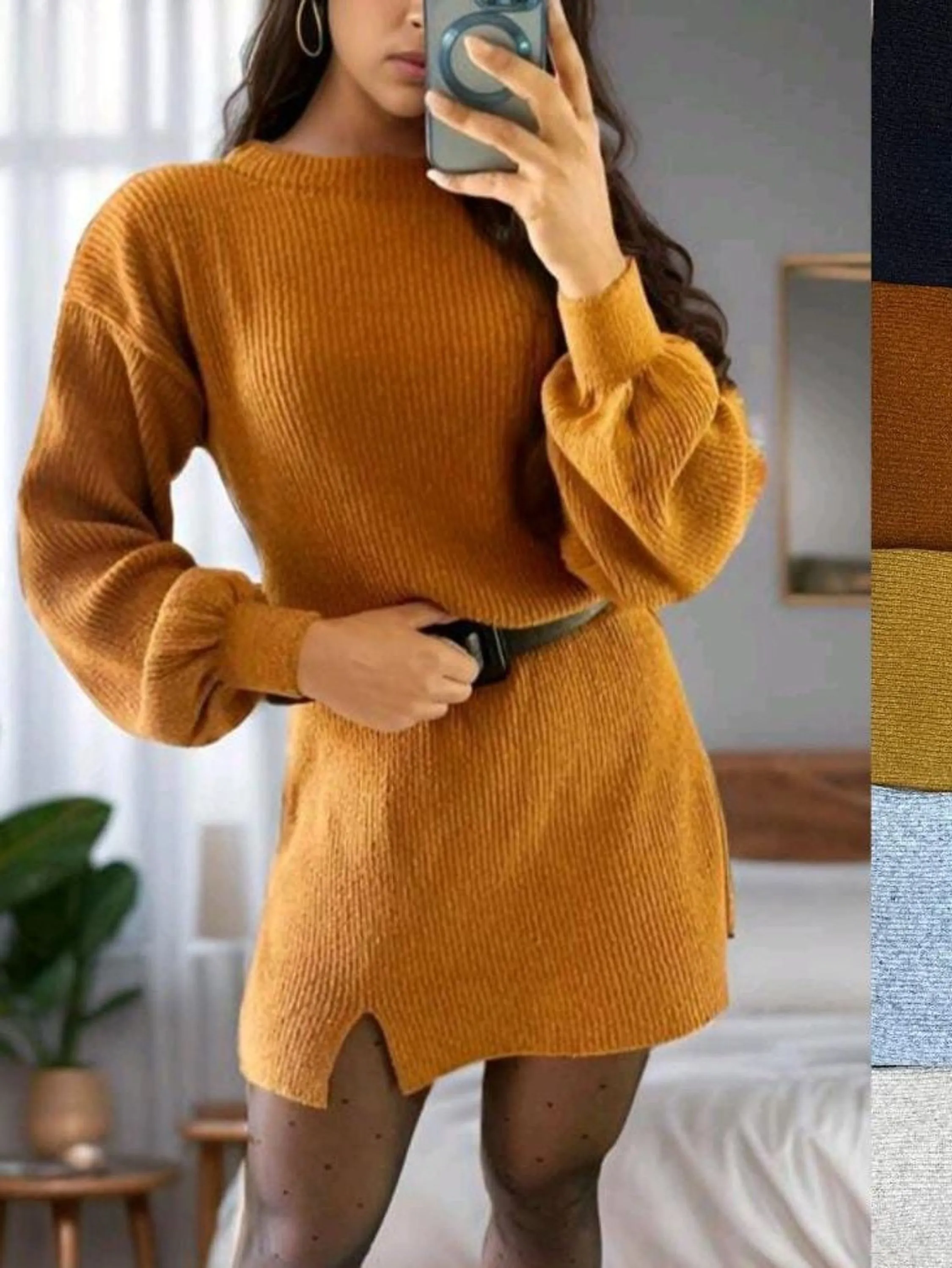 Vestido Mousse manga longa