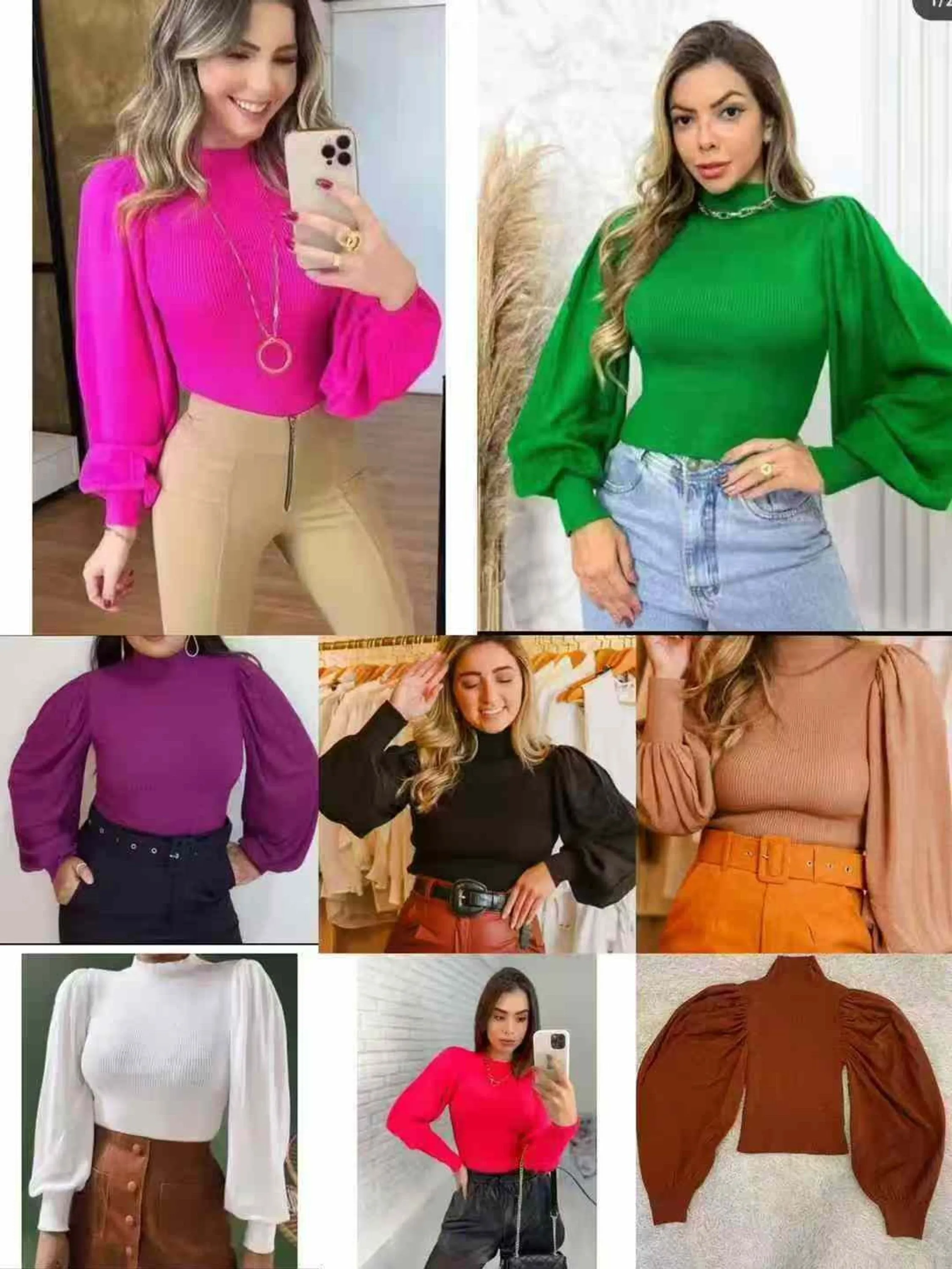 Blusa modal Berlim manga bufante