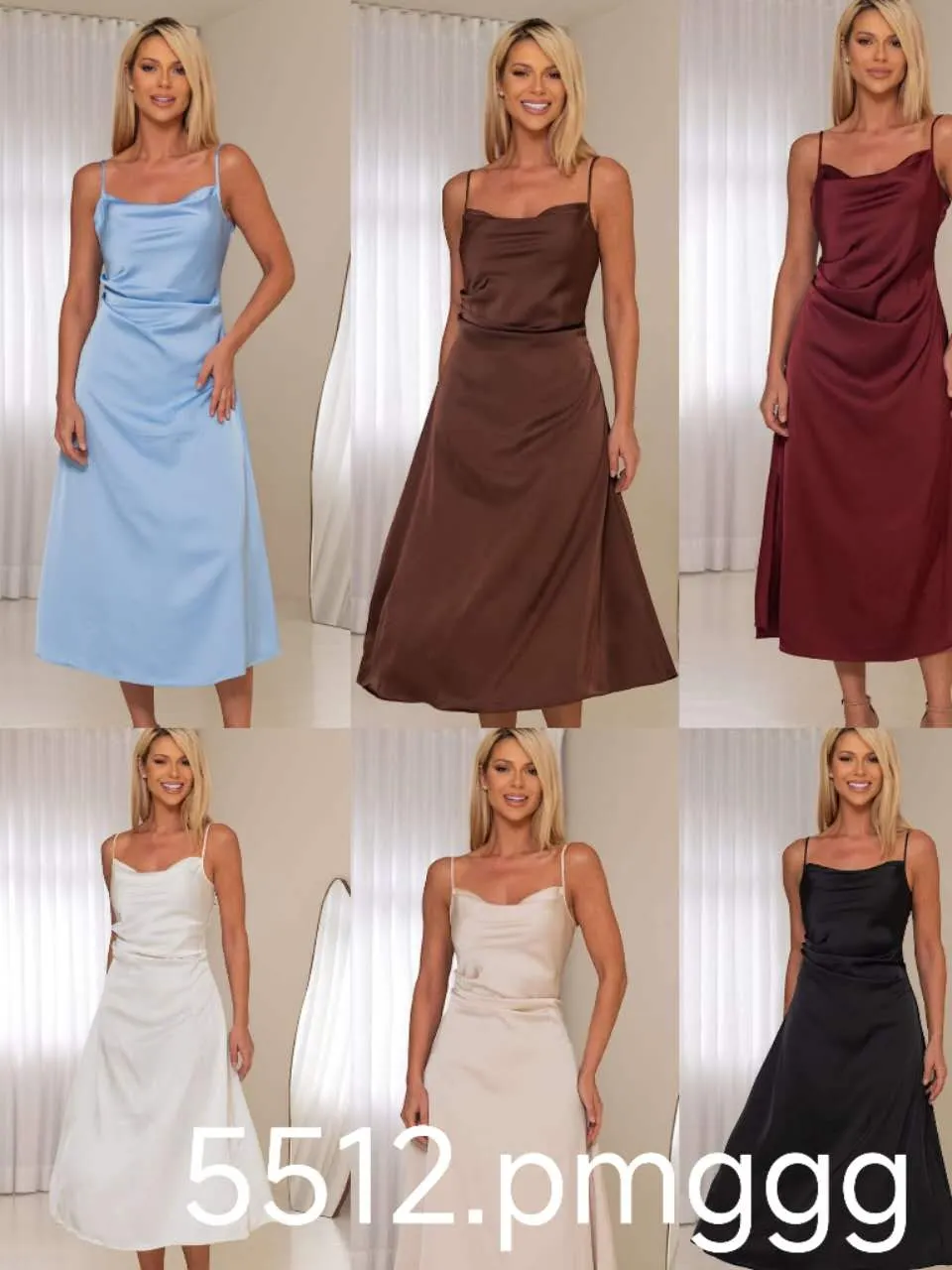 Vestido De Cetim P M G GG XY-5512