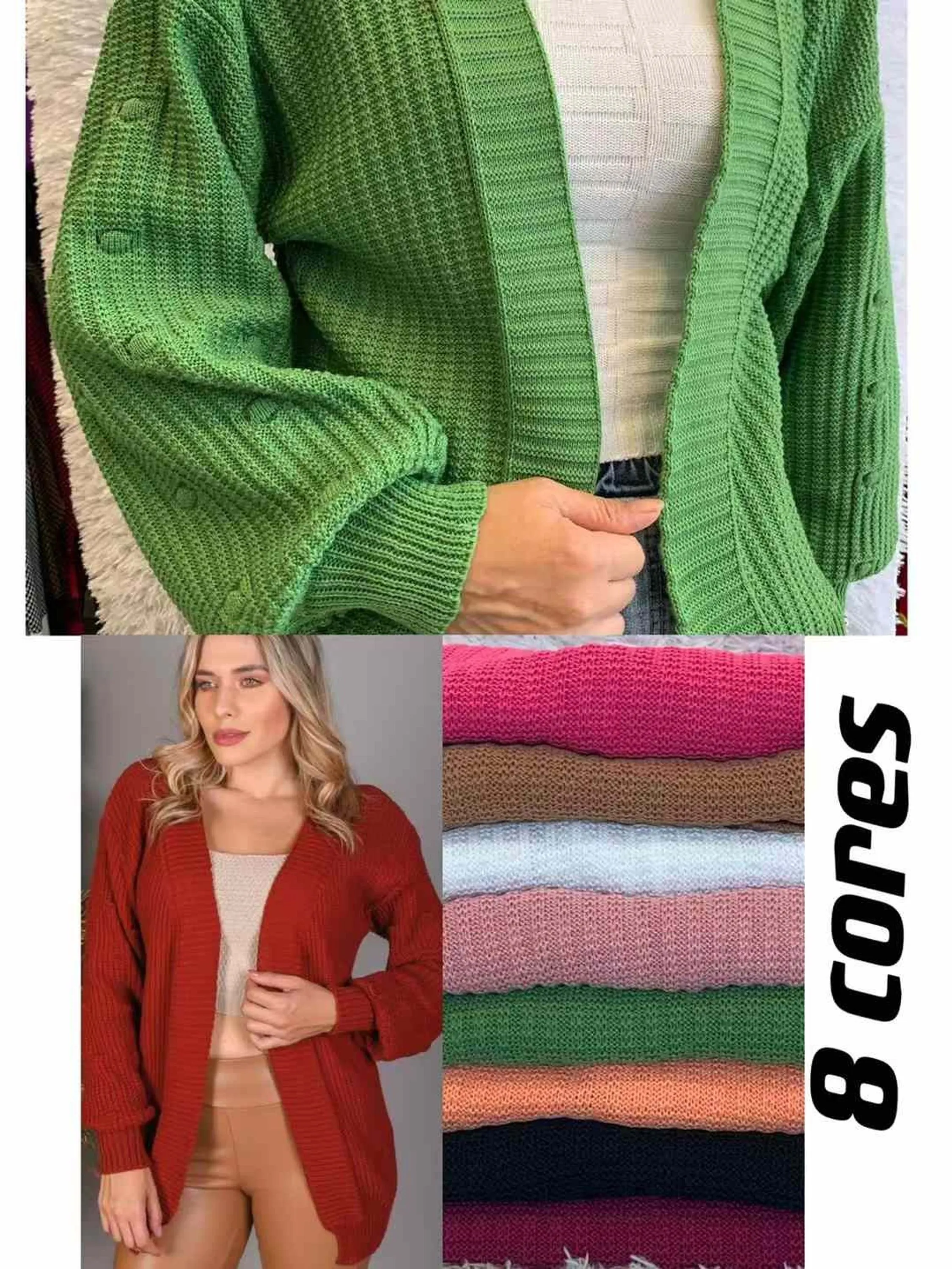 Cardigan Bolinha Liso