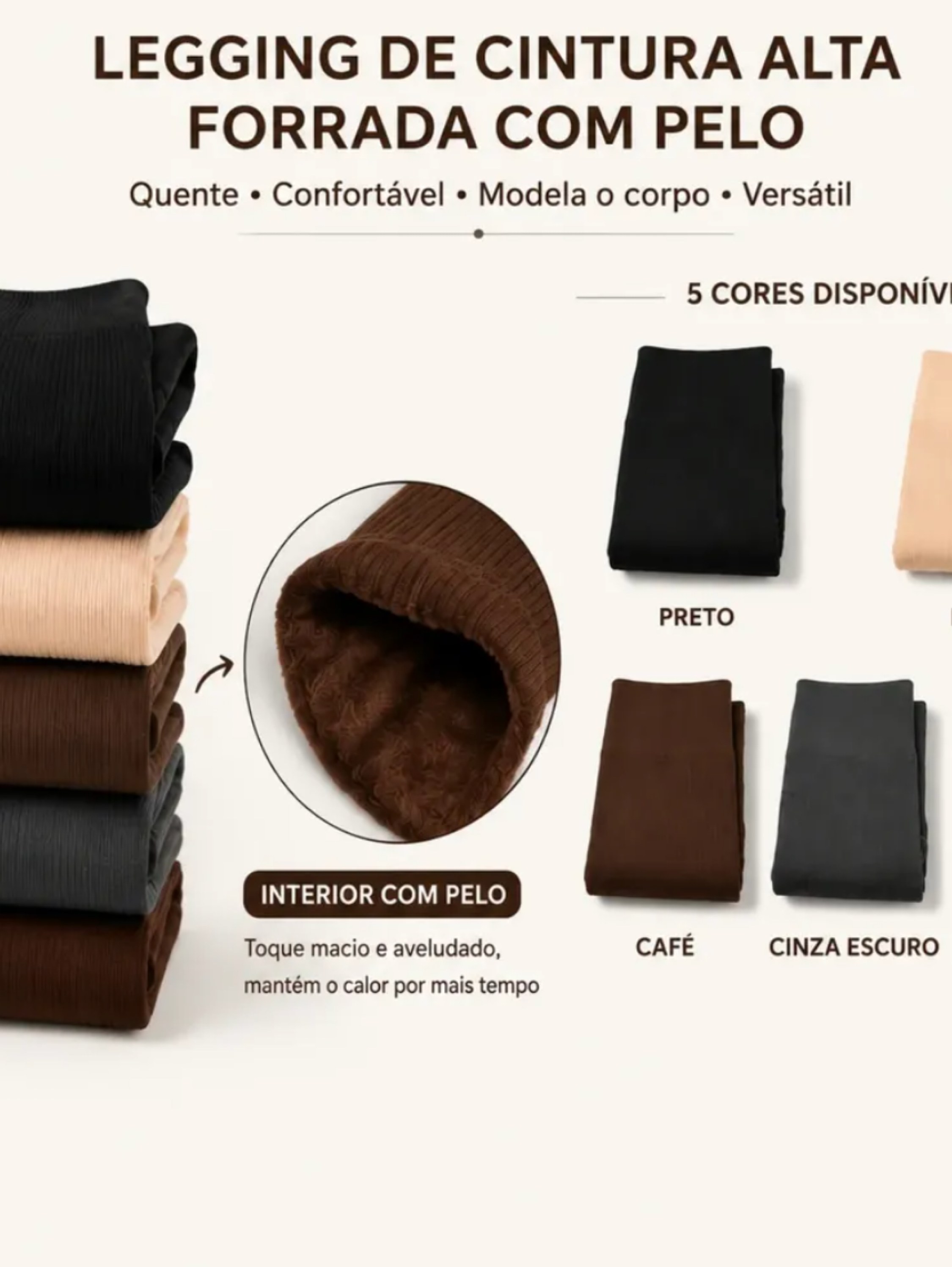 Legging Canelada Peluciada Academia RWX-DT006