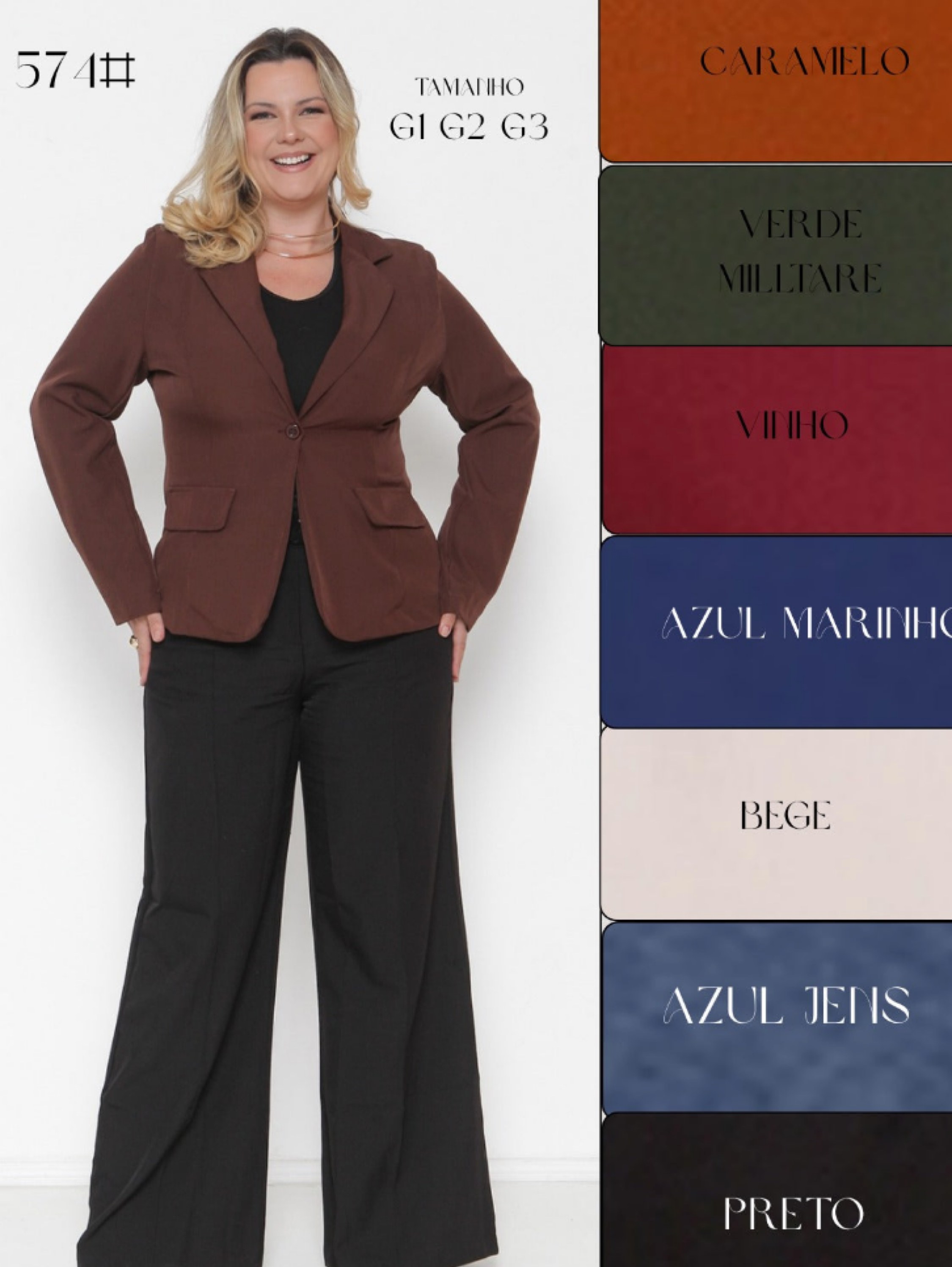 Blezer Tecido Plus Size CSS-574