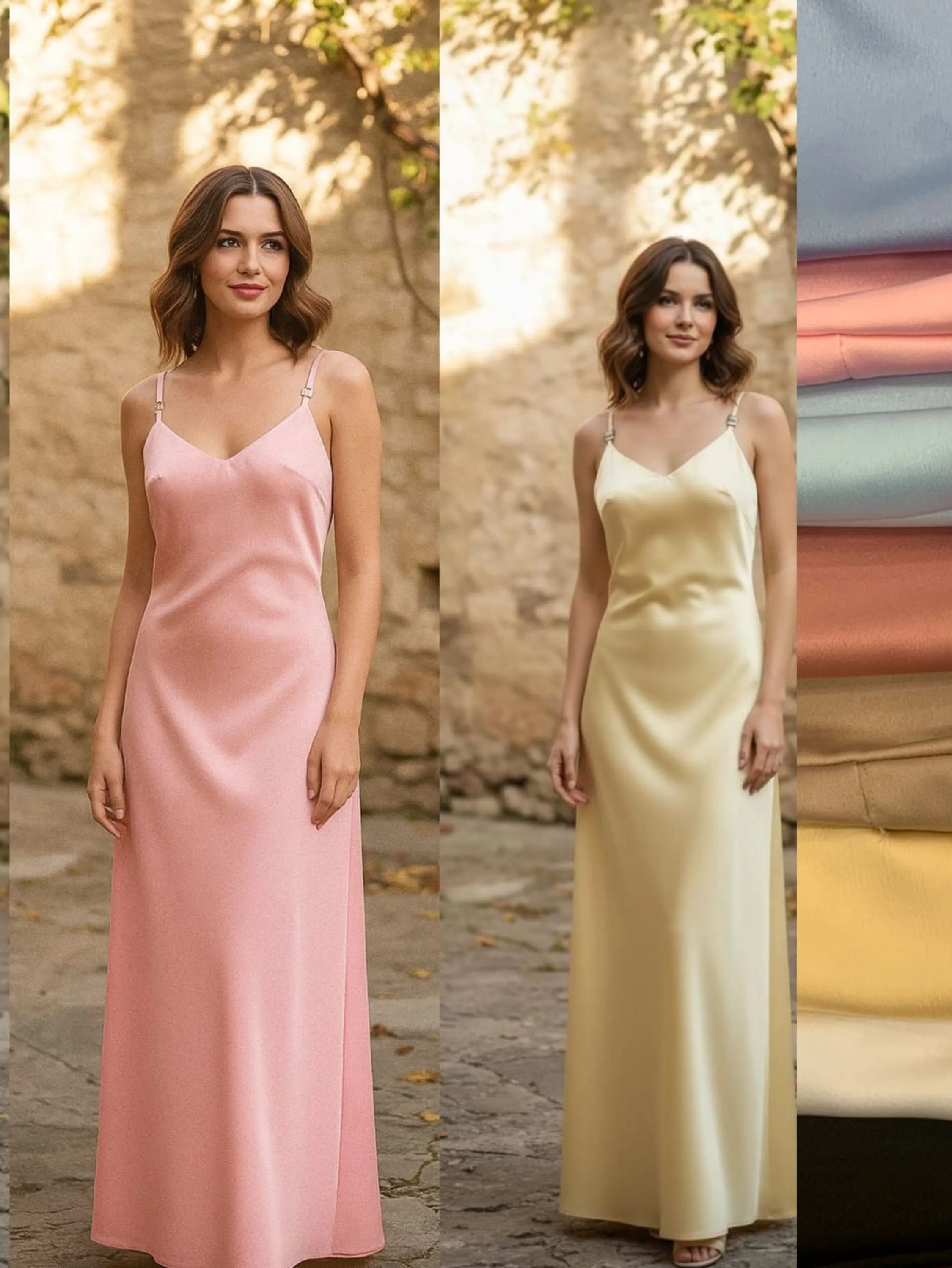 Vestido Longo Regata, tecido Cetim