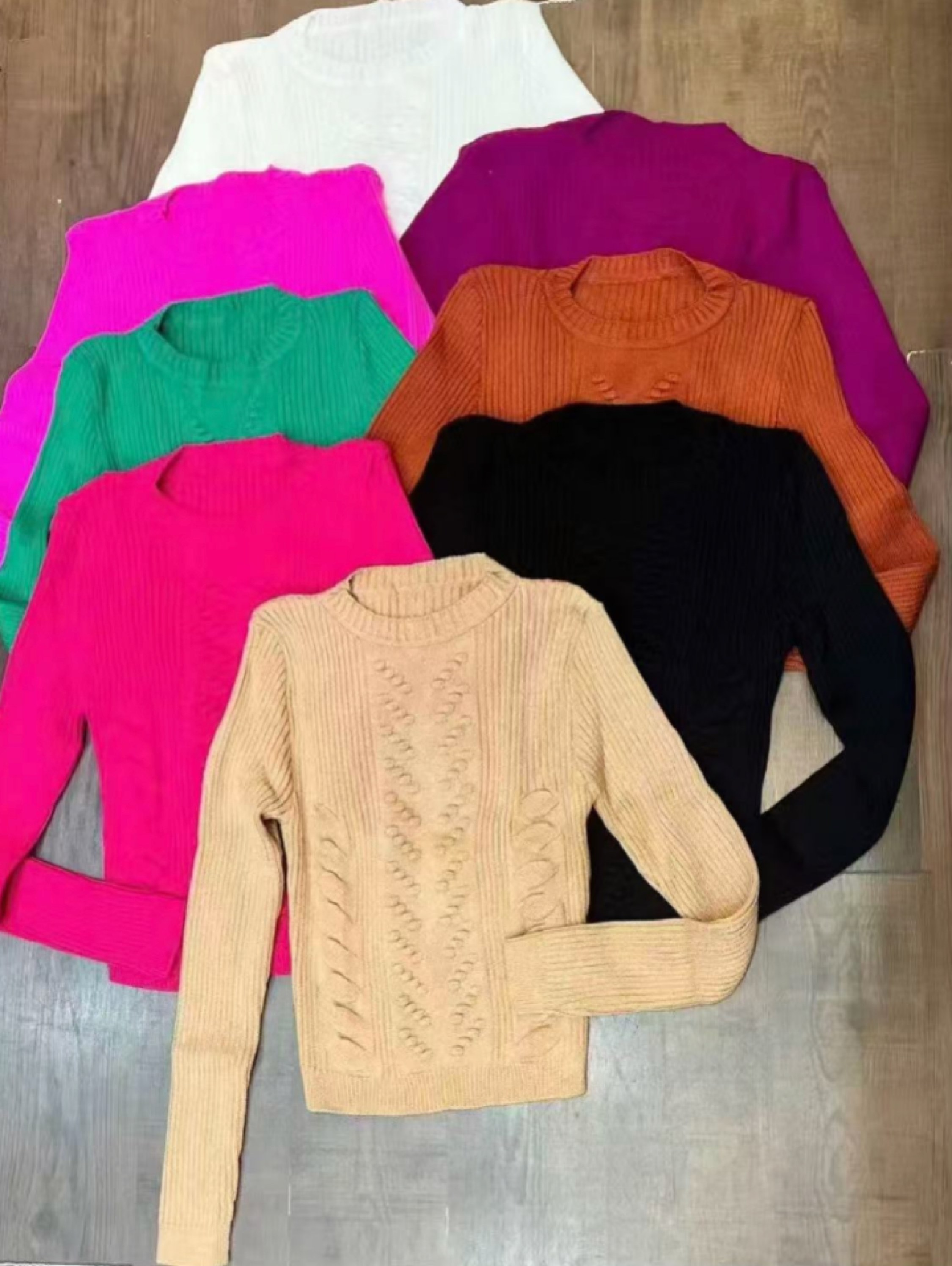Blusa de Tricot Feminina Manga Longa Inverno
