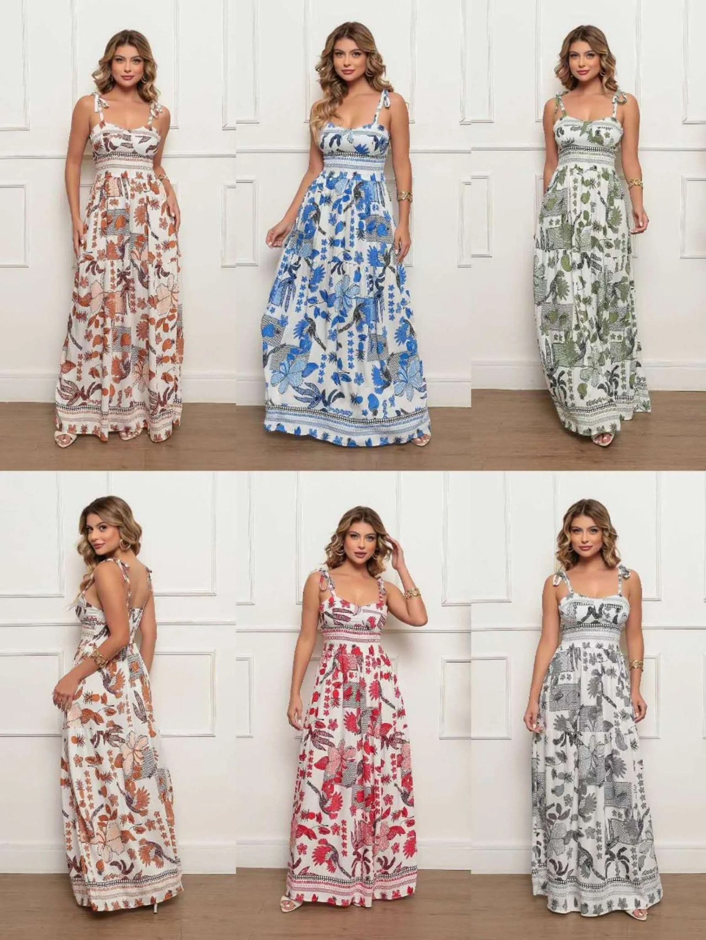 Vestido Floral tecido Viscomise