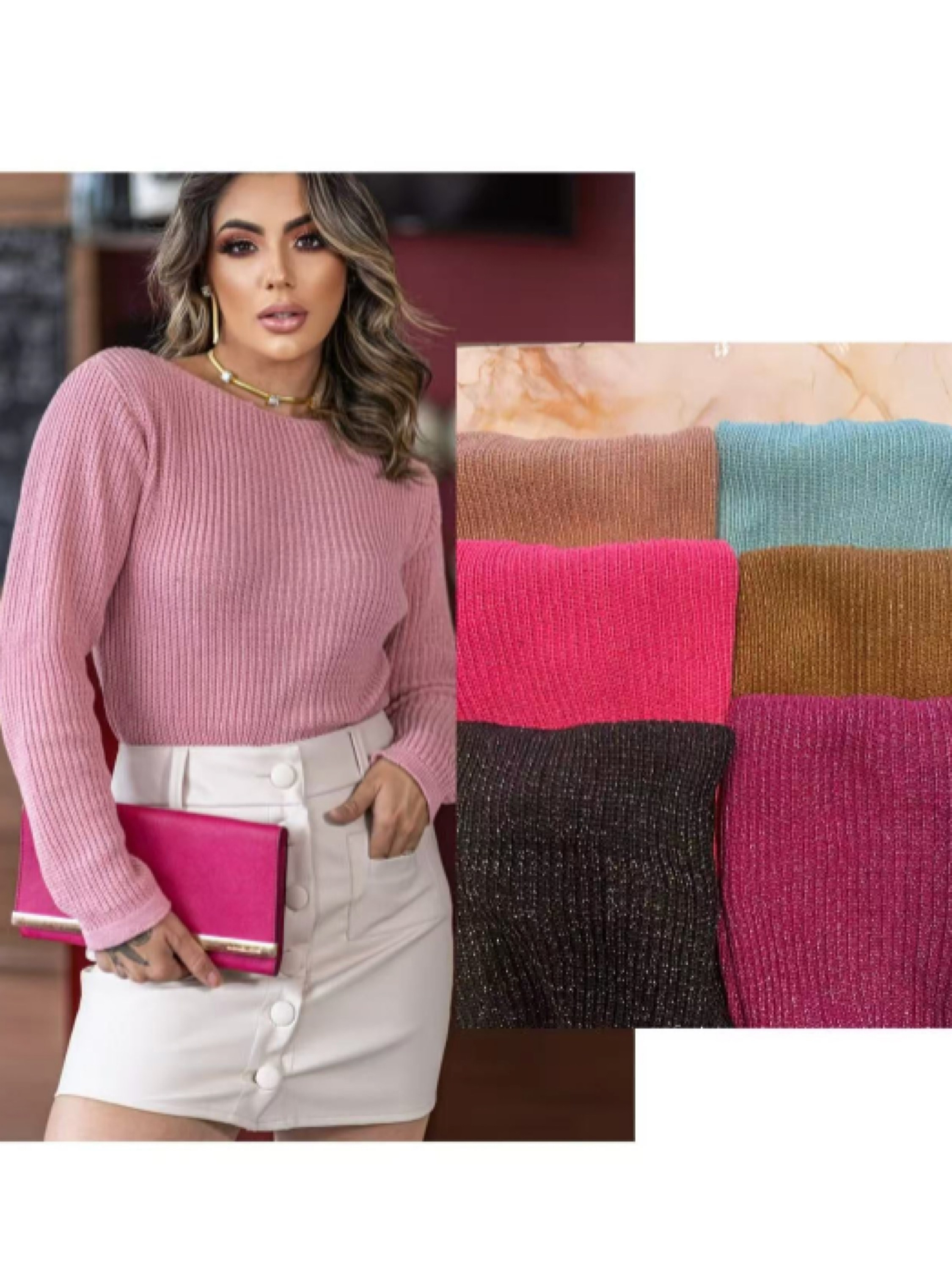Blusa de Tricot Feminina Inverno