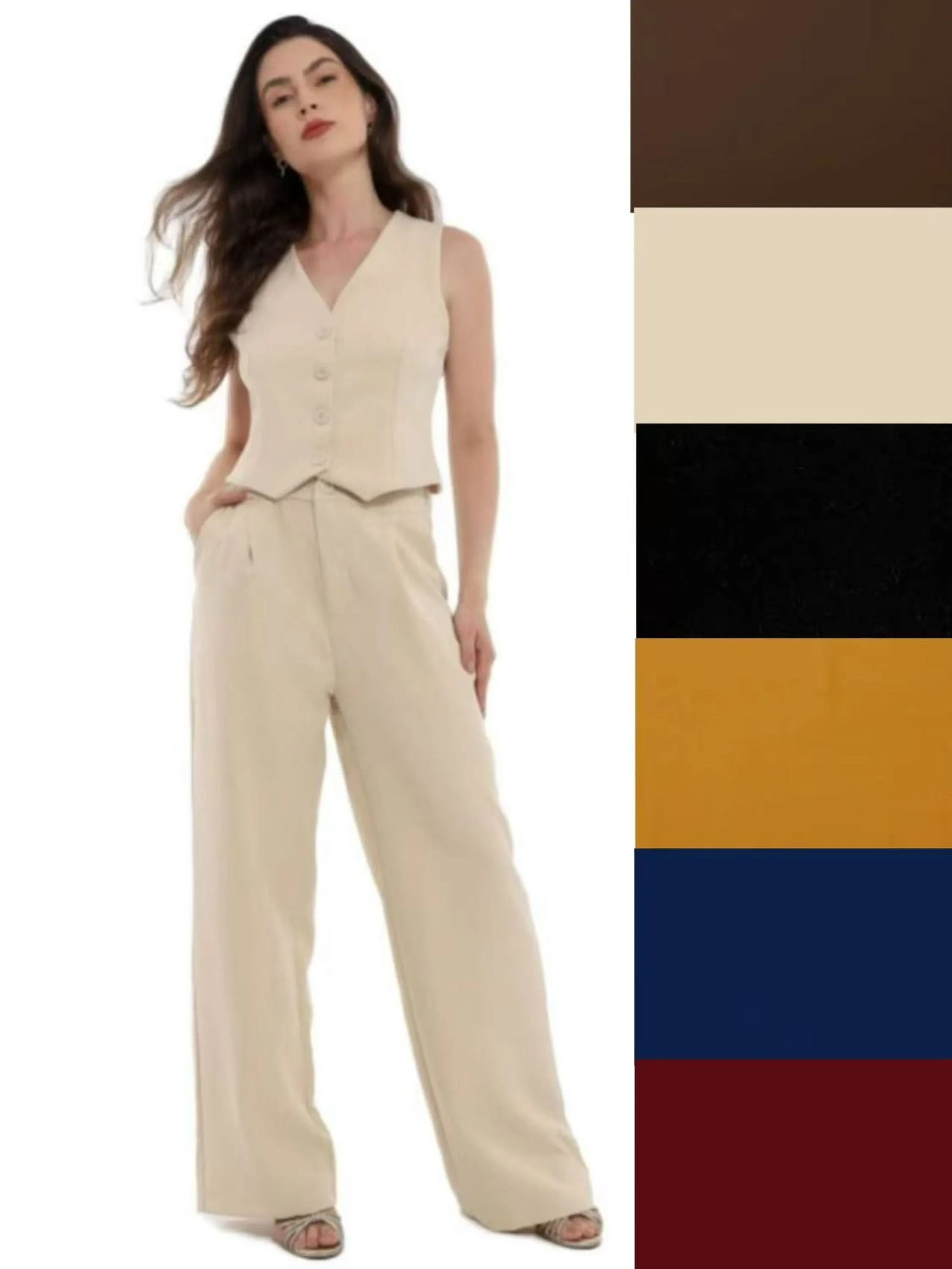 Conjunto colete e calça alfaiataria