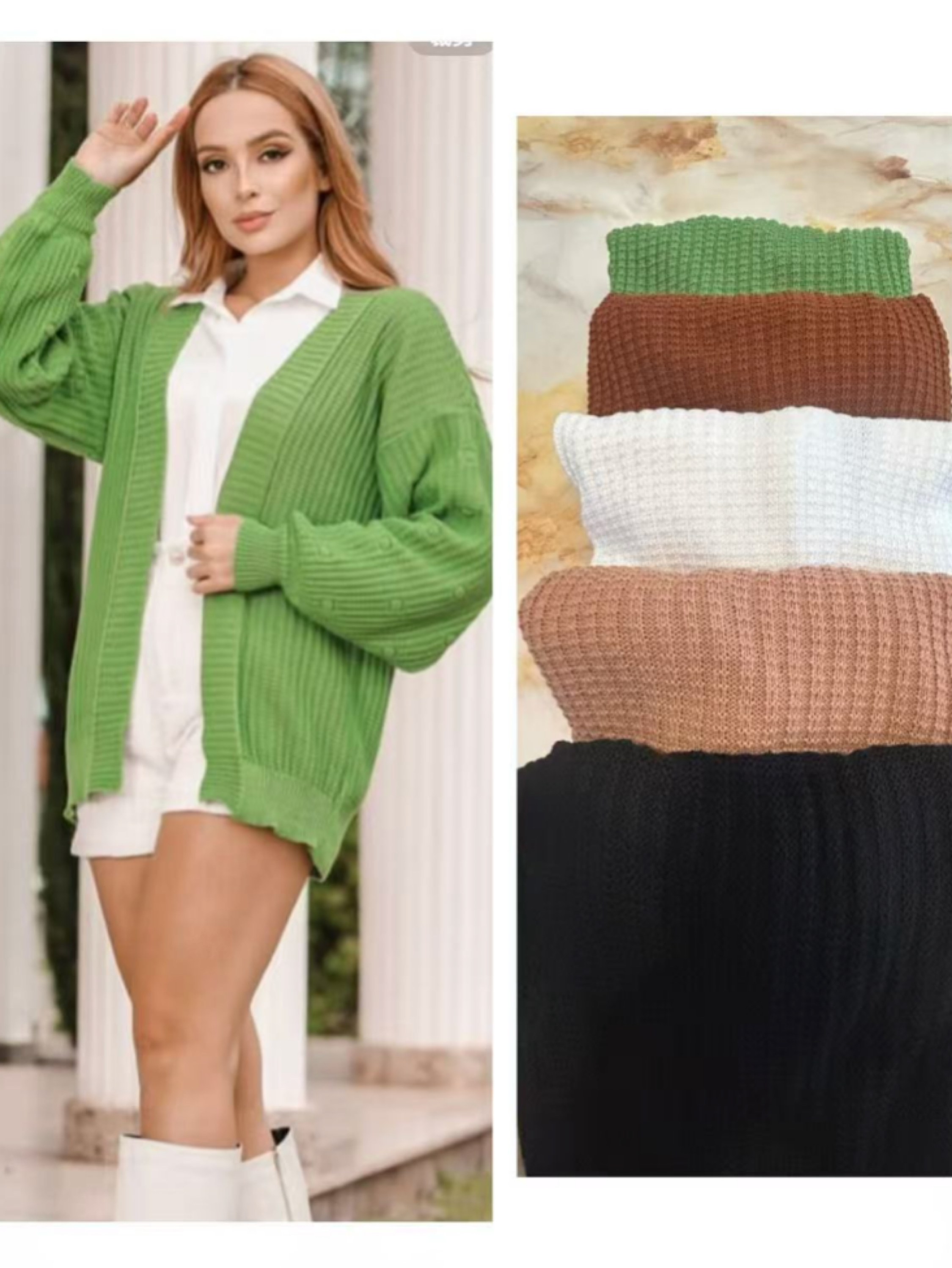 Cardigan de Tricot Feminino Inverno Tamanho Único