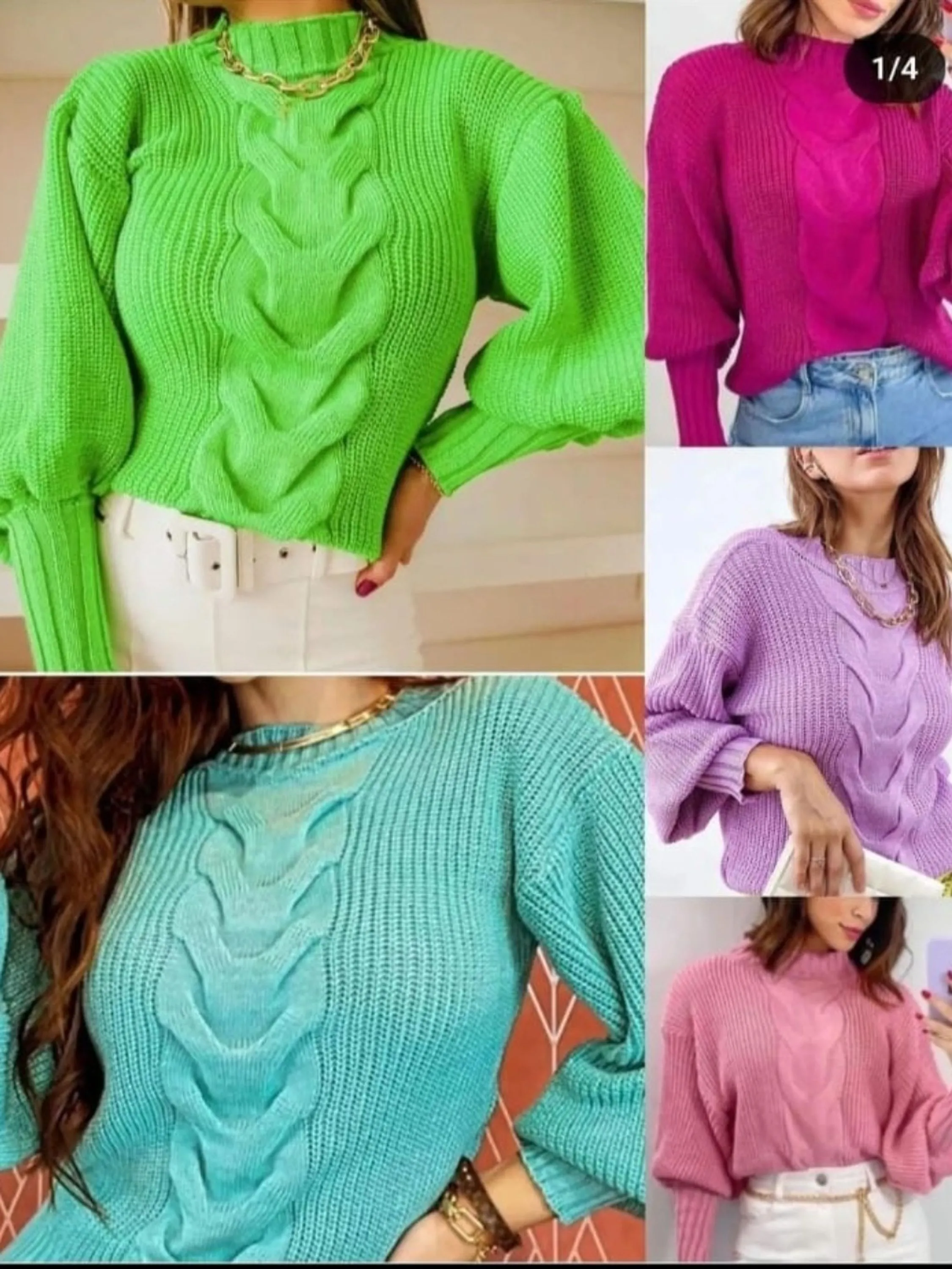 Blusa tricô uma trança
