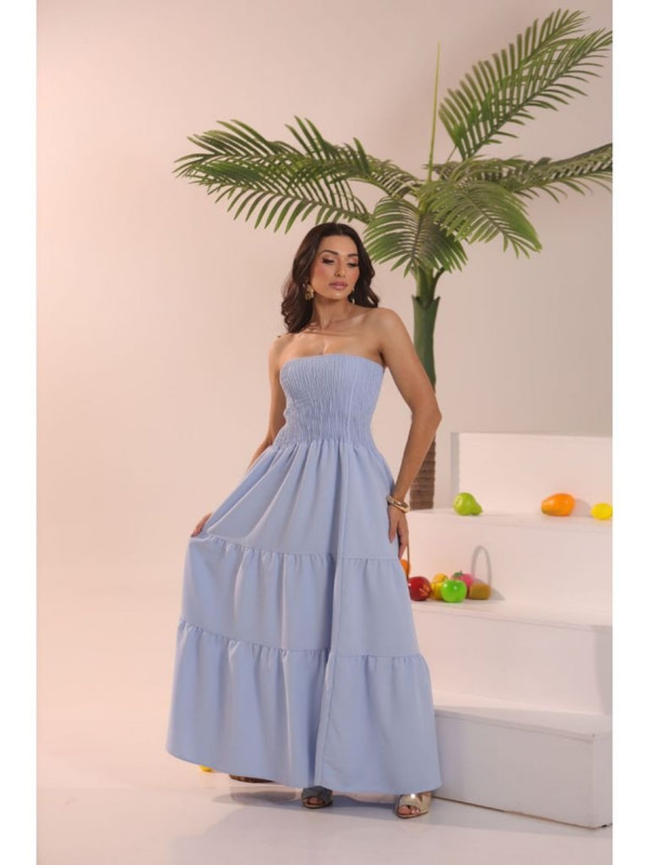 Vestido Tomara Que Caia Elástica Liso FF-VES-017-ESF