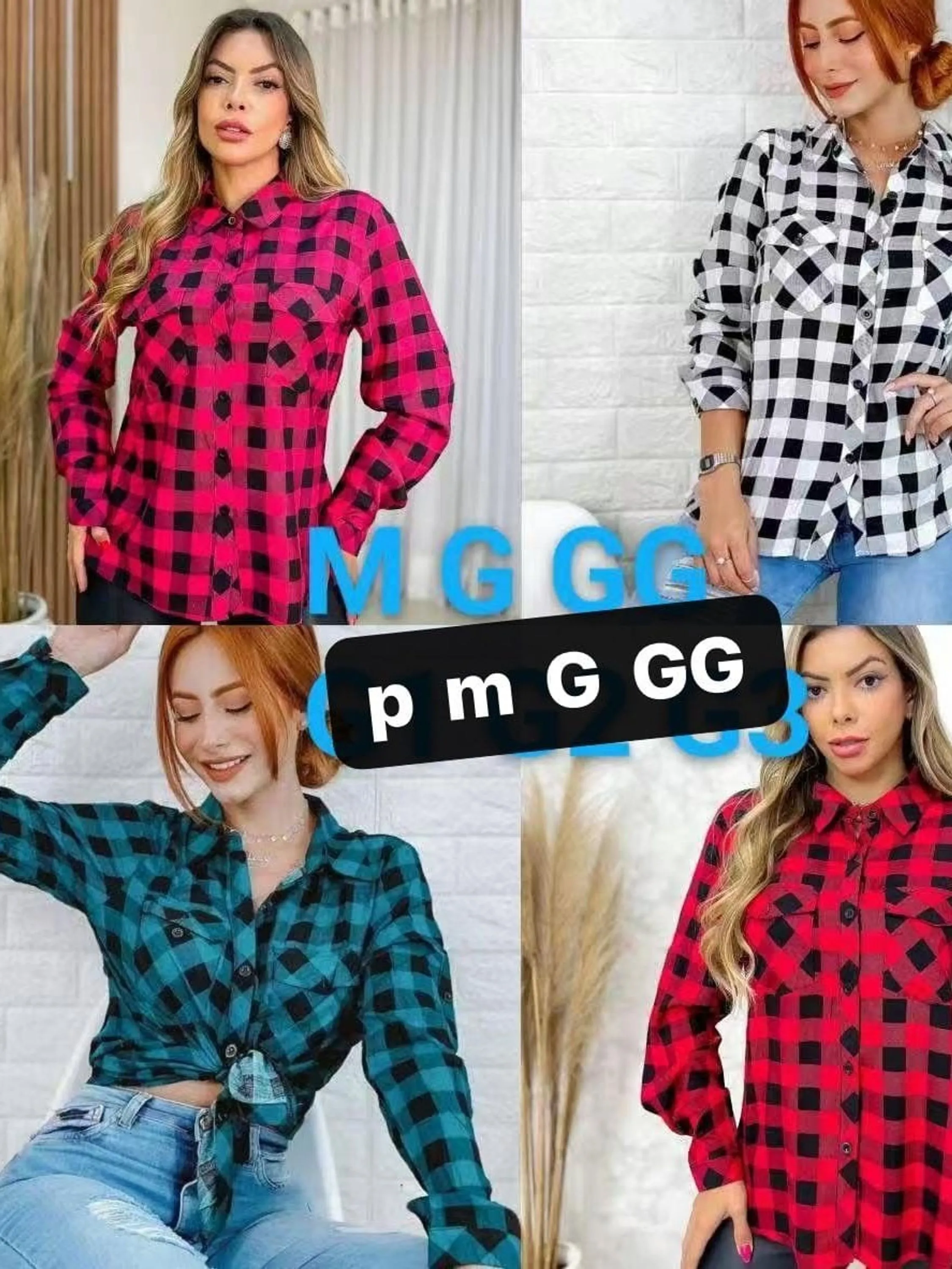 Camisa xadrez adulto