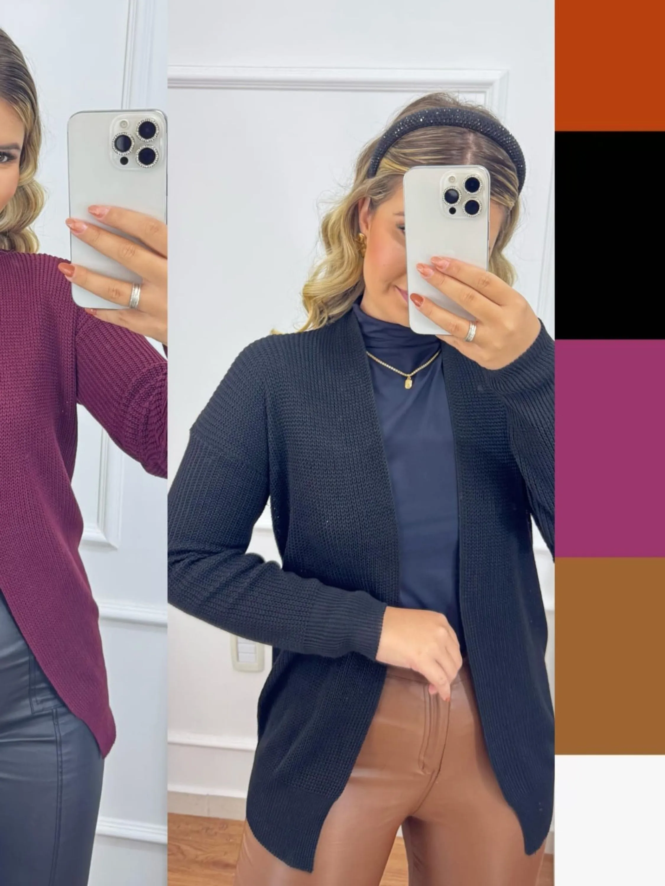 Cardigan Manga balão liso