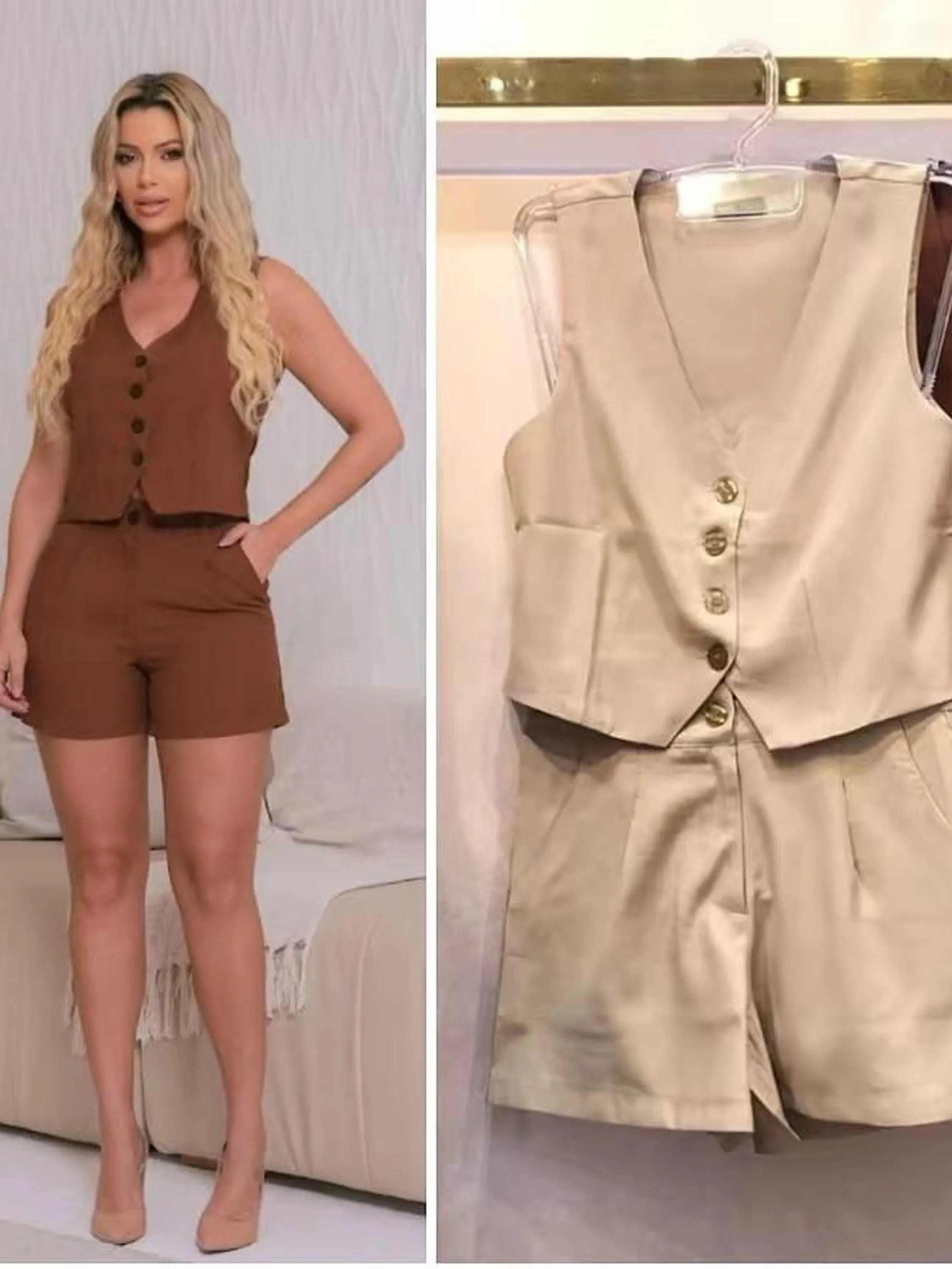 Conjunto Marrant colete e short