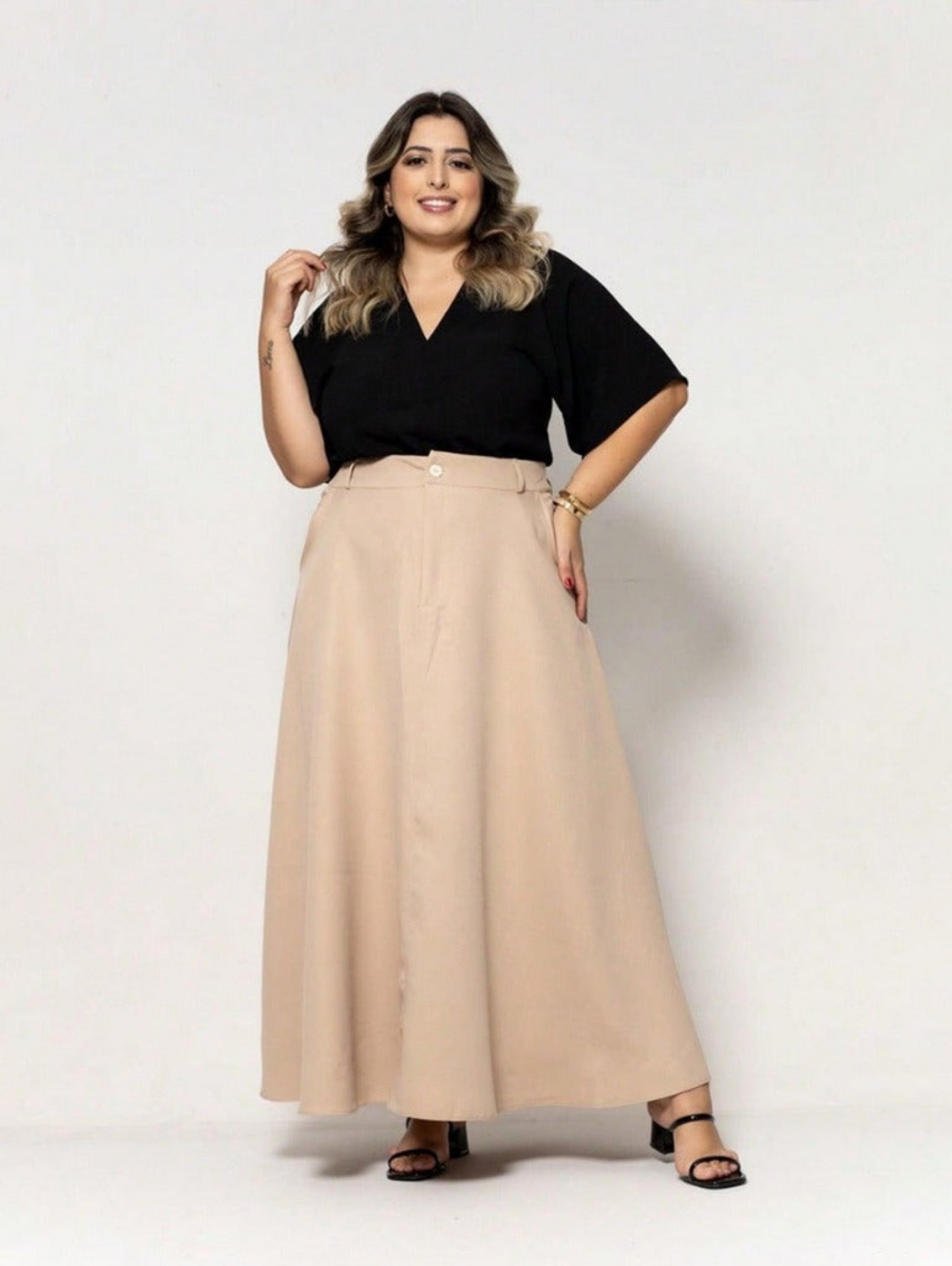 Saia Longa Alfaiataria Plus Size FF-SAI-028