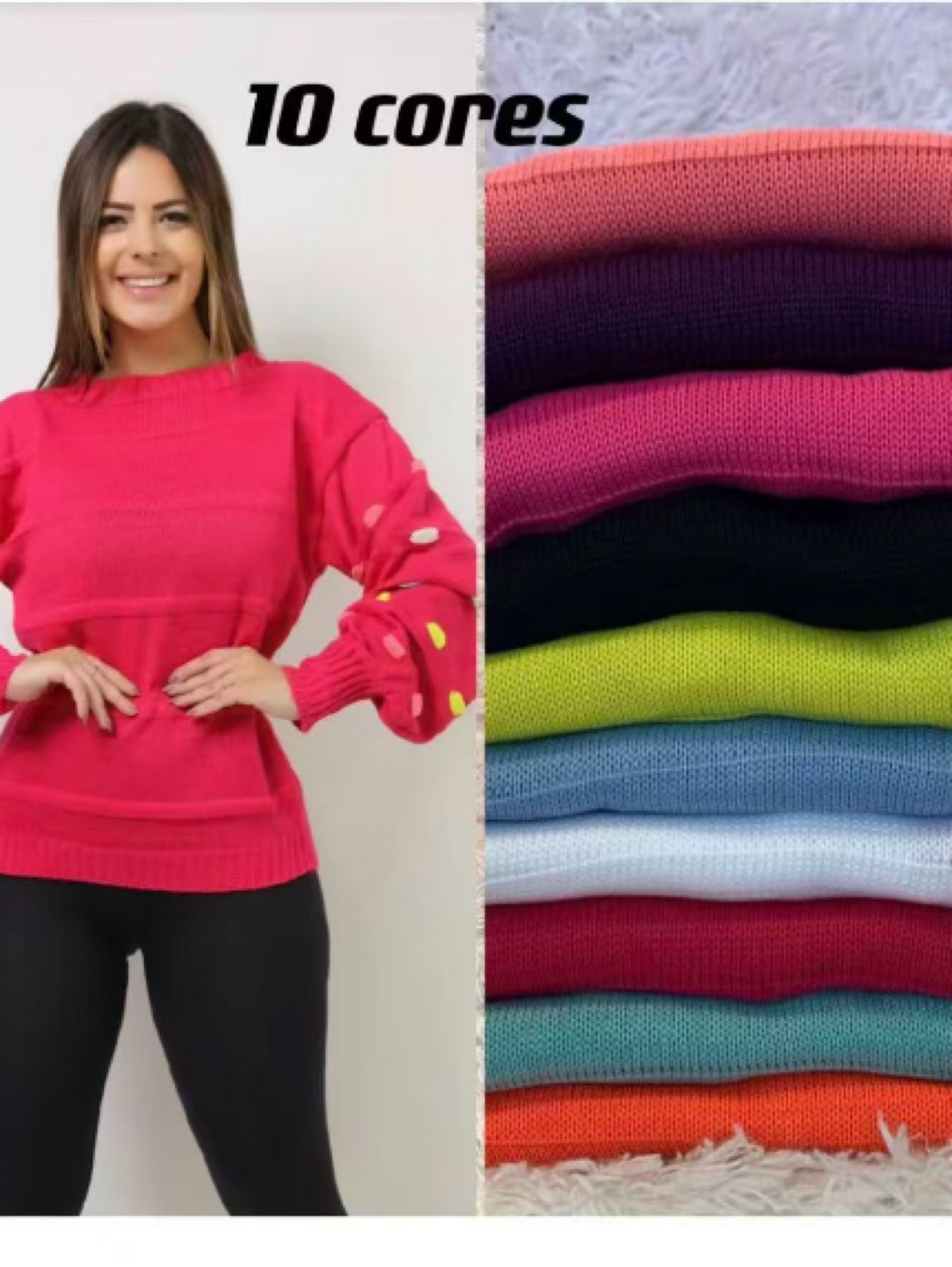 Suéter Trança Feminino Inverno Manga Bolinha TOP-02