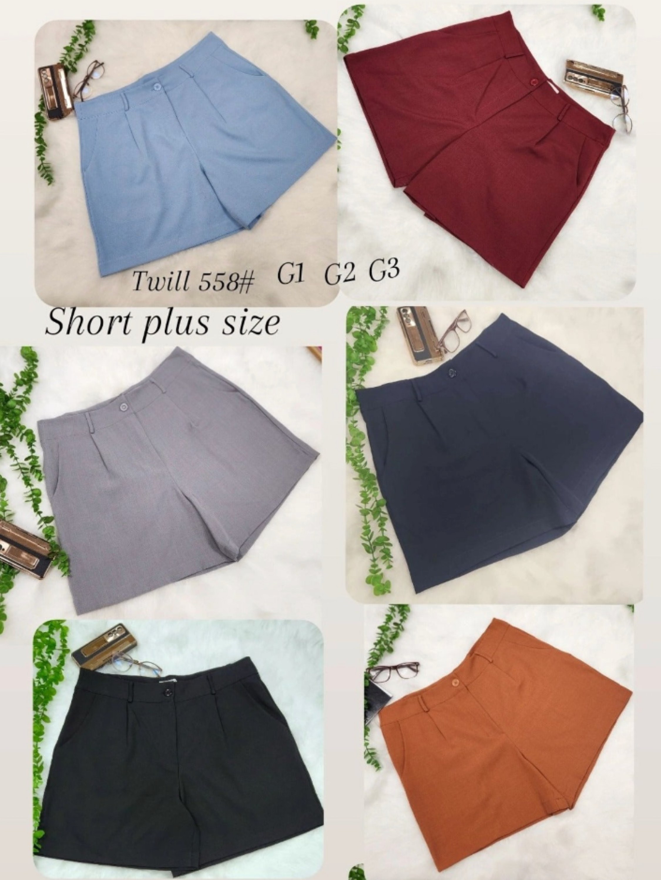 Short Plus Size Twill FF-SHO-015-XY-558