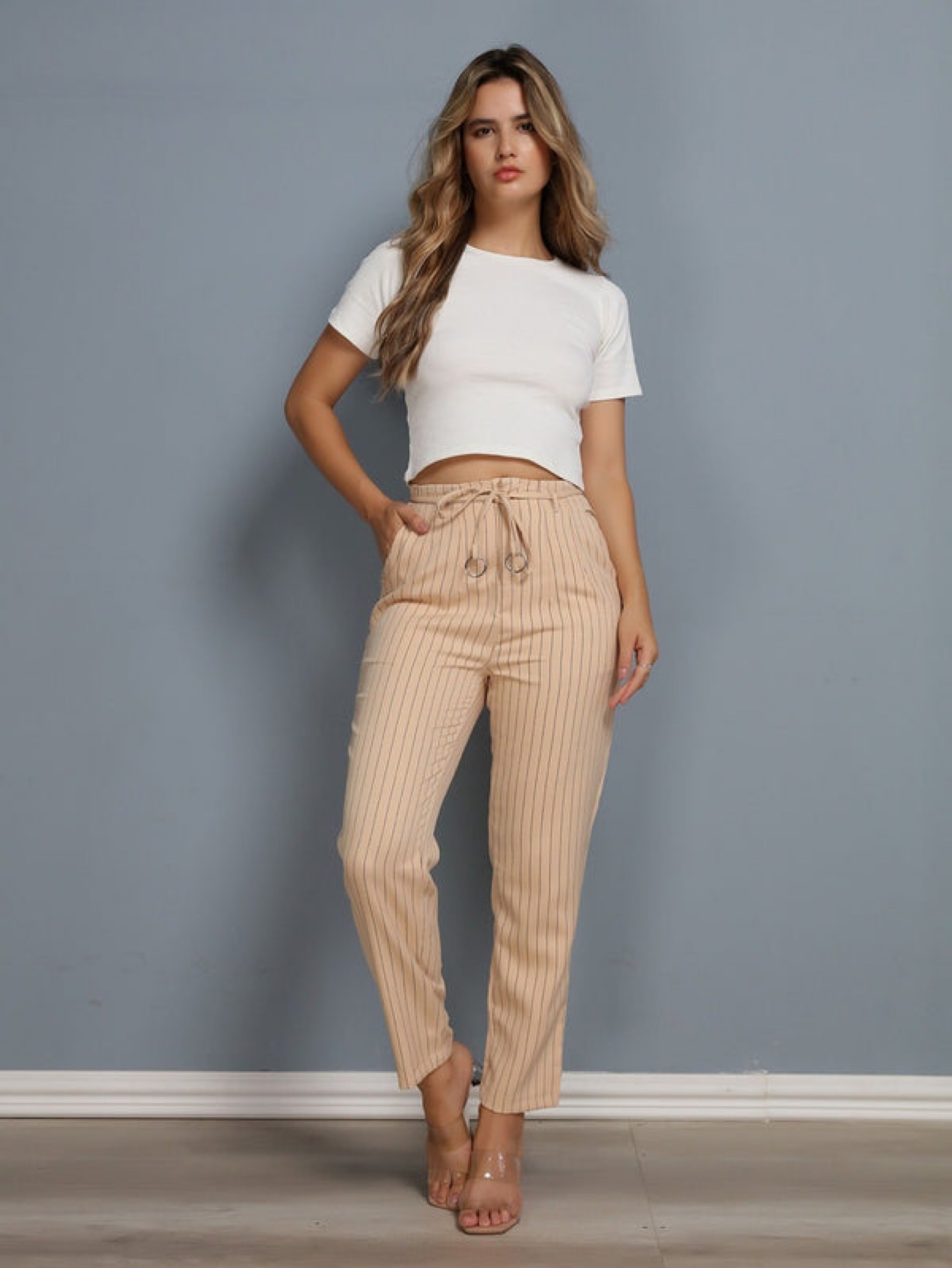 Calça Reta Risco de Giz Alfaiataria FF-CAL-048-XY-465