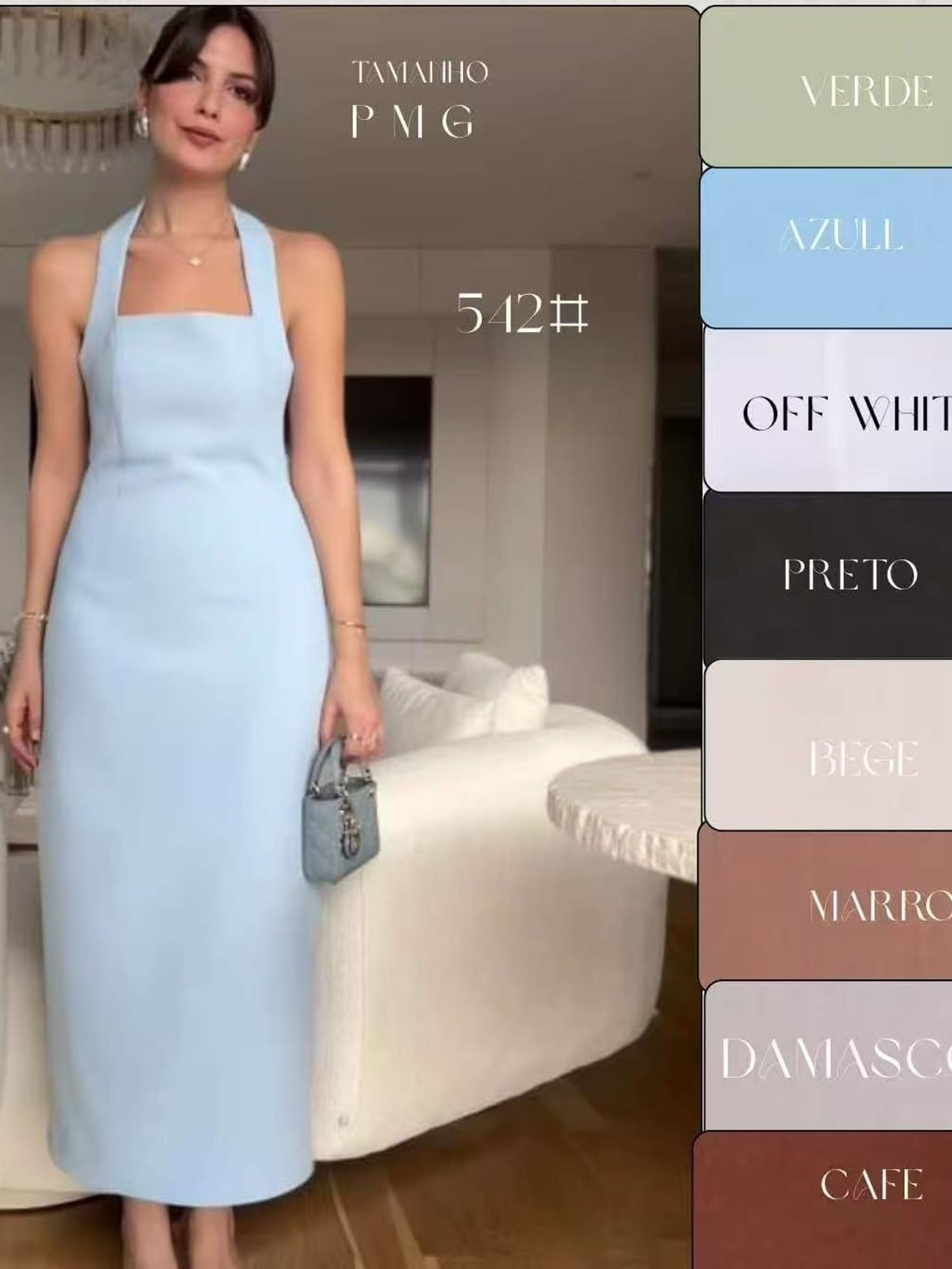 Vestido Longo costas a mostra tecido Twil