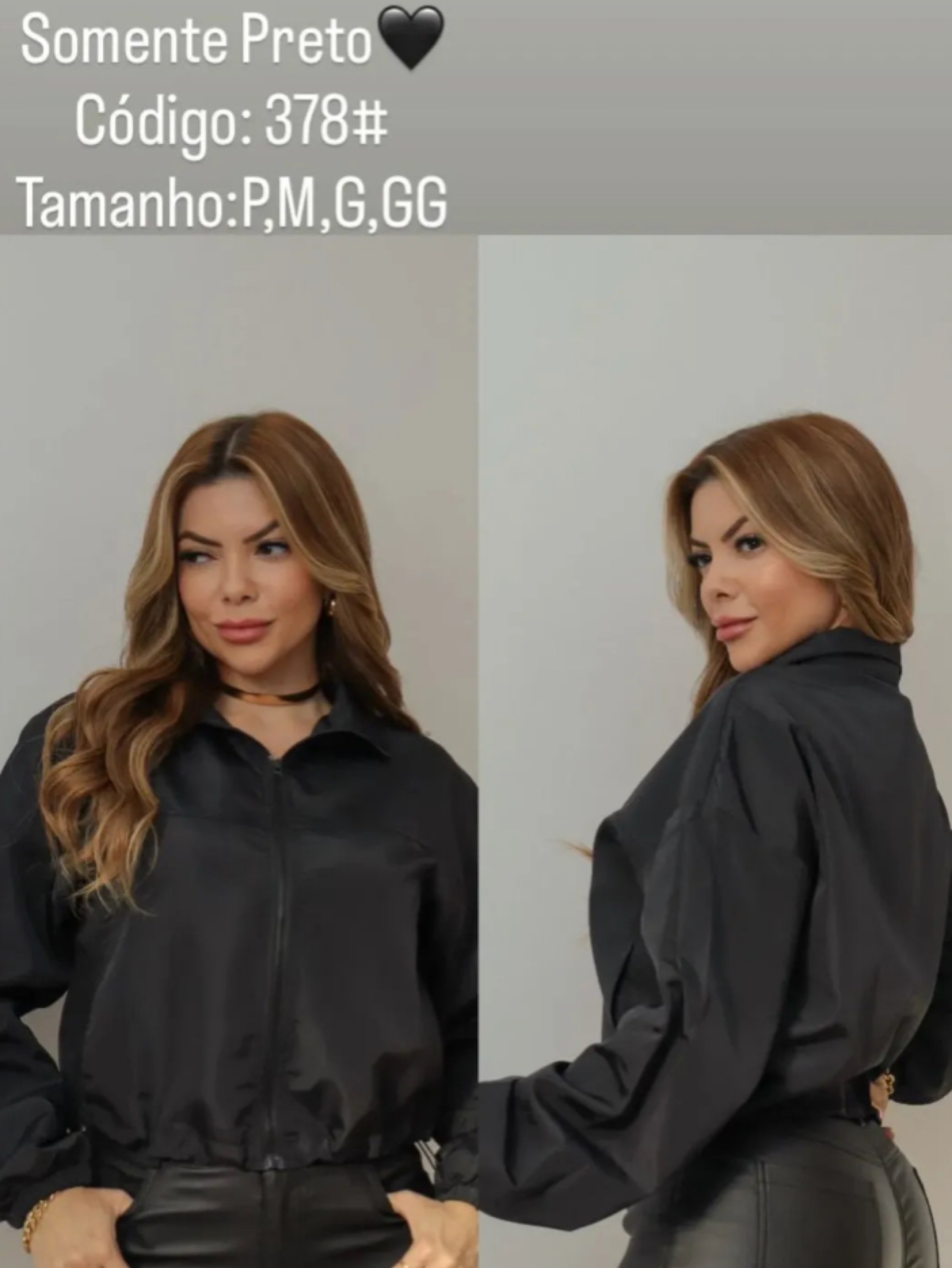 Academia Corta Vento só Preto 378#