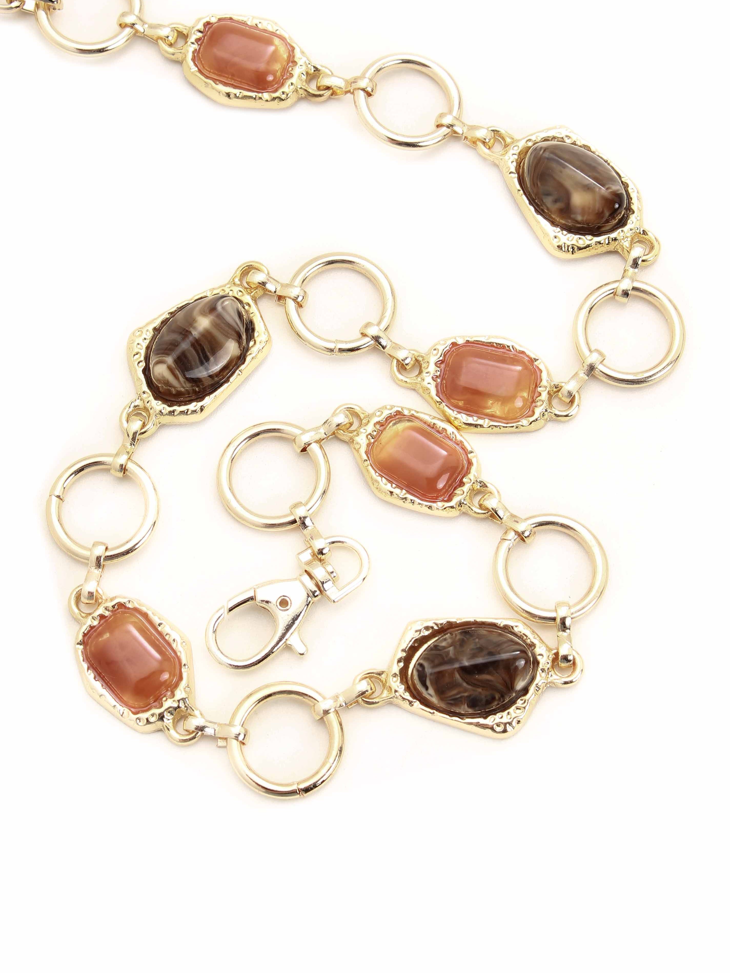 Cinto em corrente com pedras 21256999