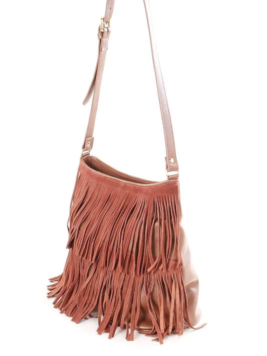 Bolsa em couro com franjas 10250014