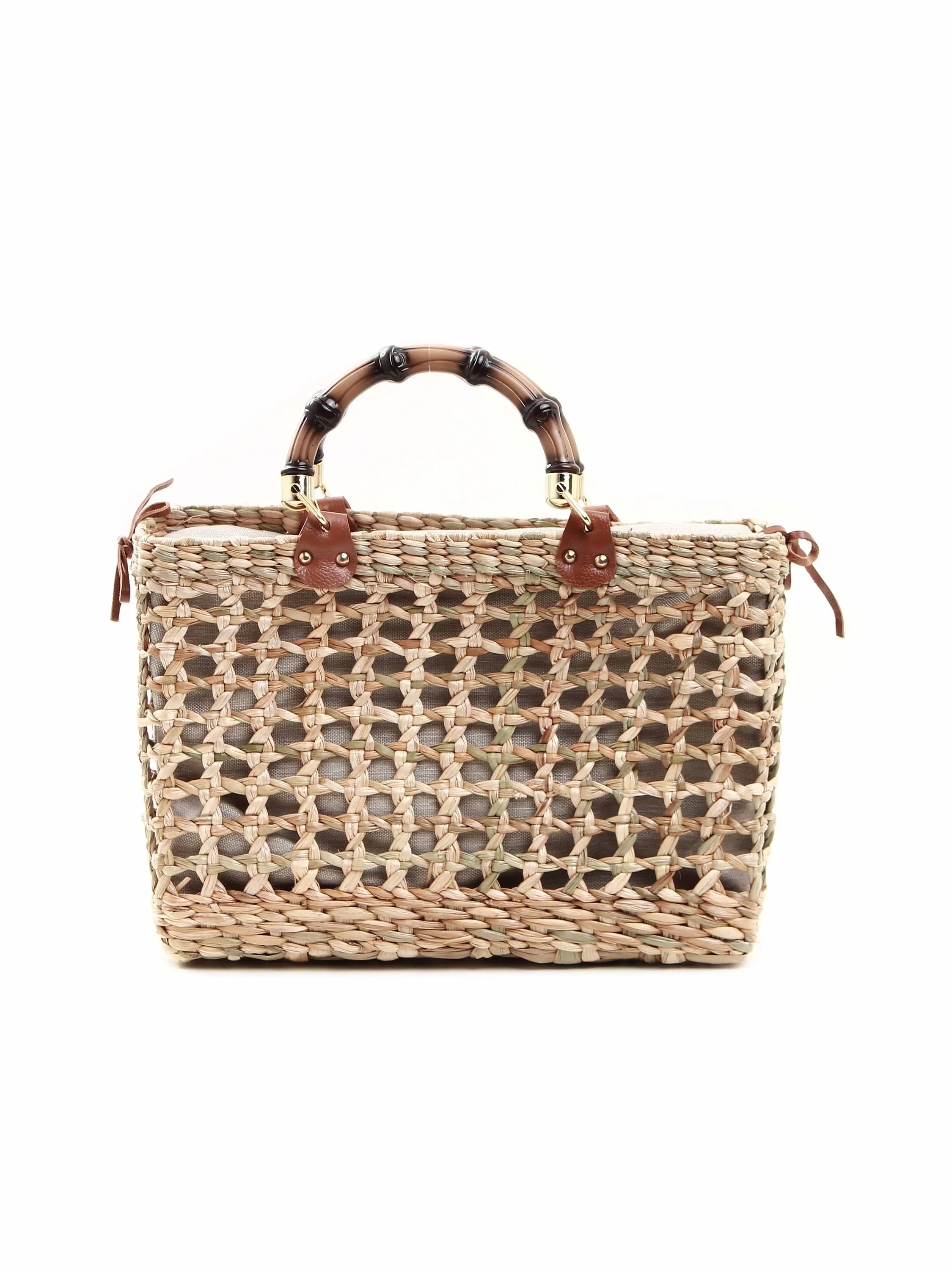 Max bolsa em palha com forro bag interno 11050018