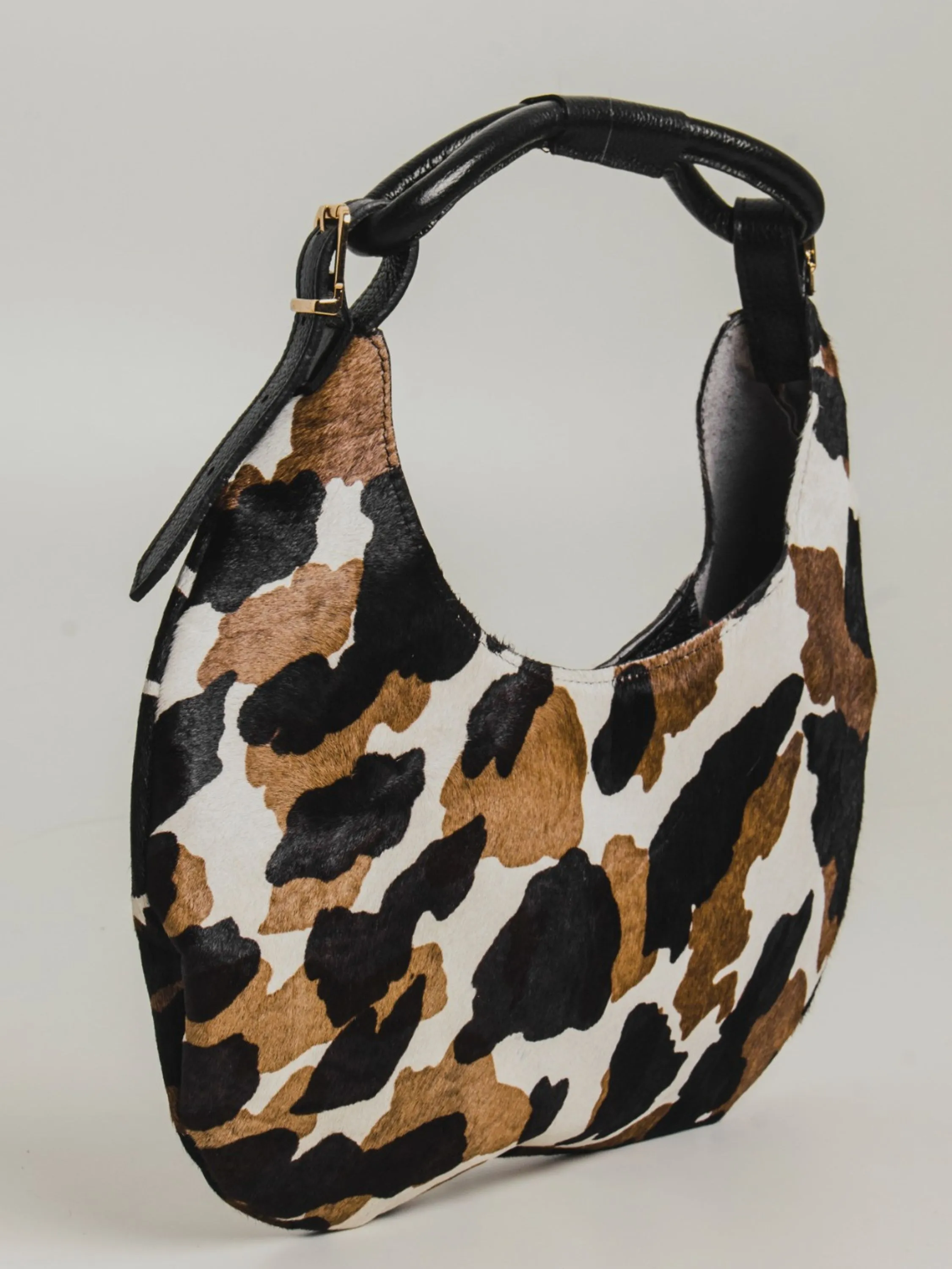 Bolsa em couro com estampa animal print 10450229