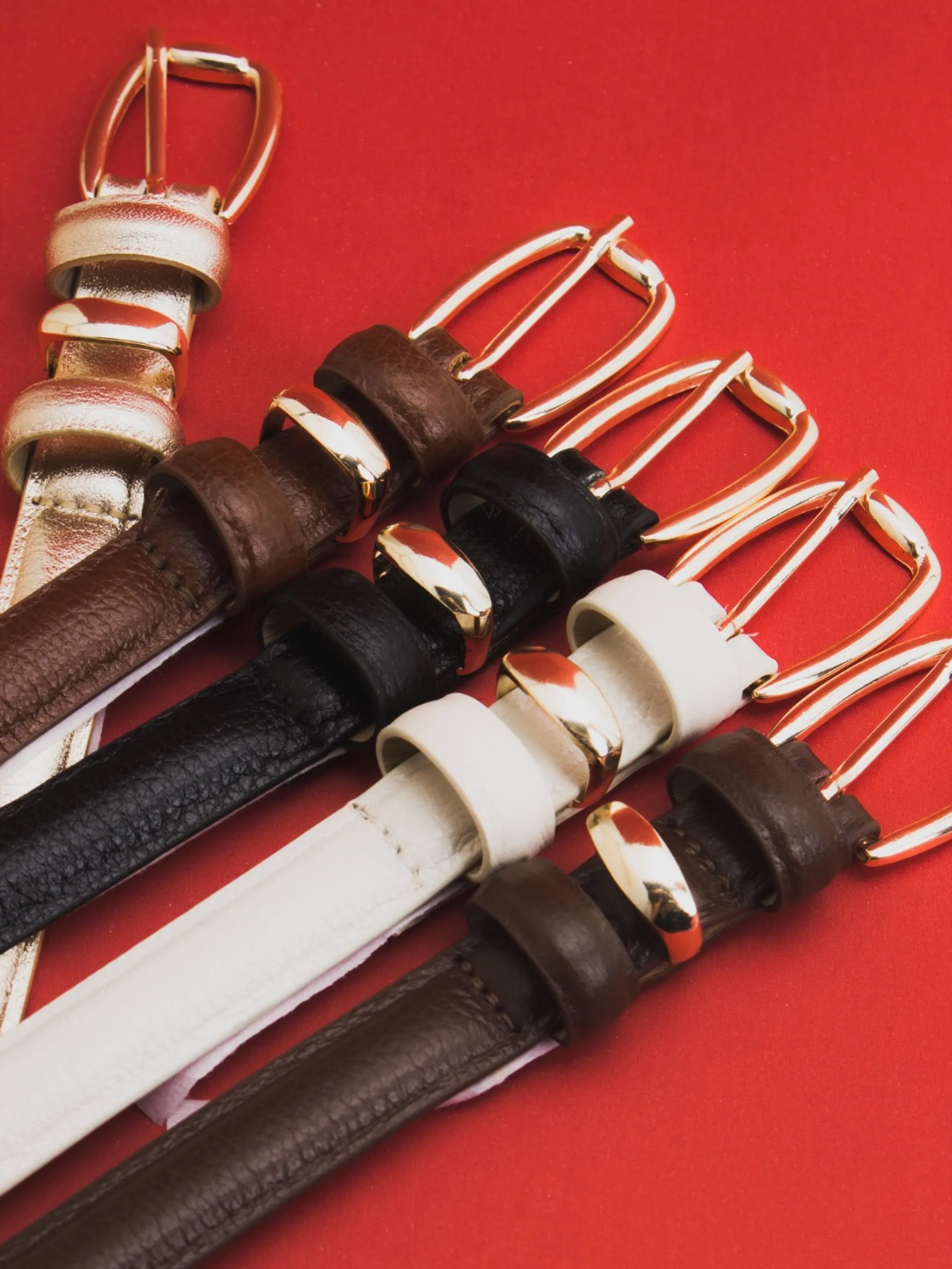 Cinto em couro com três passantes 21153915